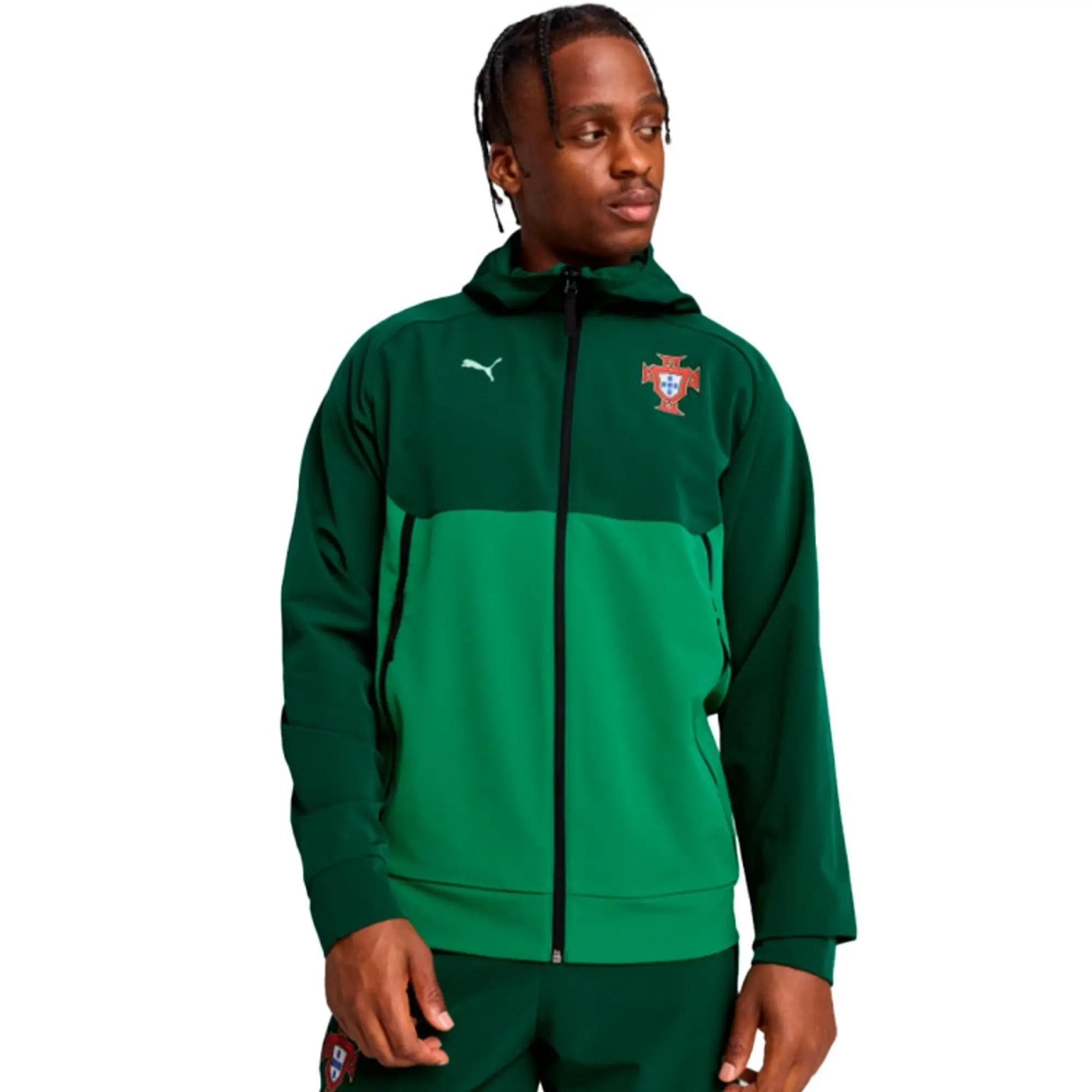 Portugal PUMAtech Woven Track Jacket Men, Green Lagoon/Botanic Green