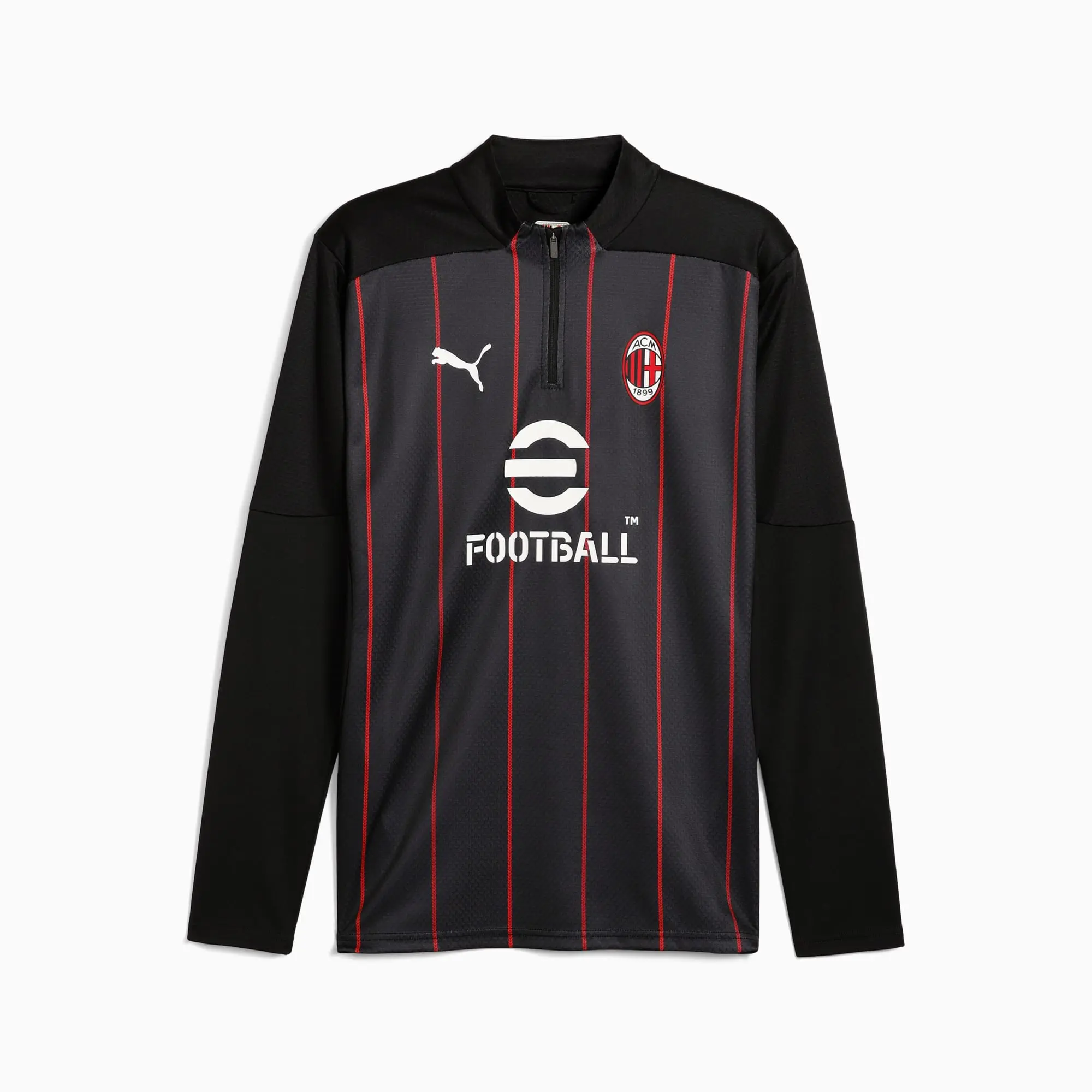 PUMA AC Milan Pre-Match 1/4 Zip Top Shirt Men, Black/For All Time Red