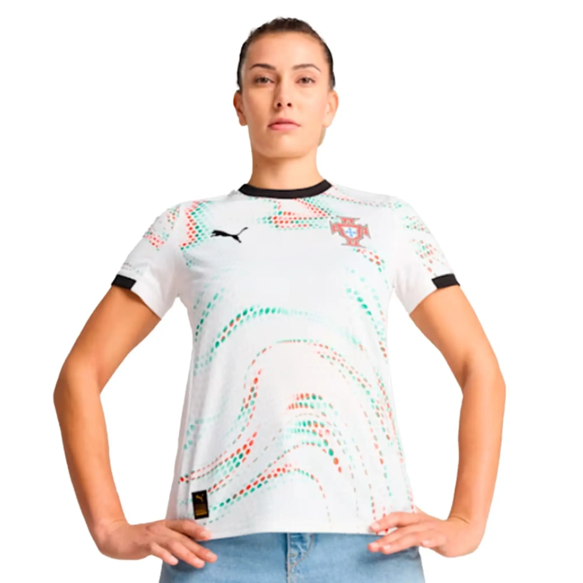 PUMA Portugal 2025 Away Jersey Women, White/Black