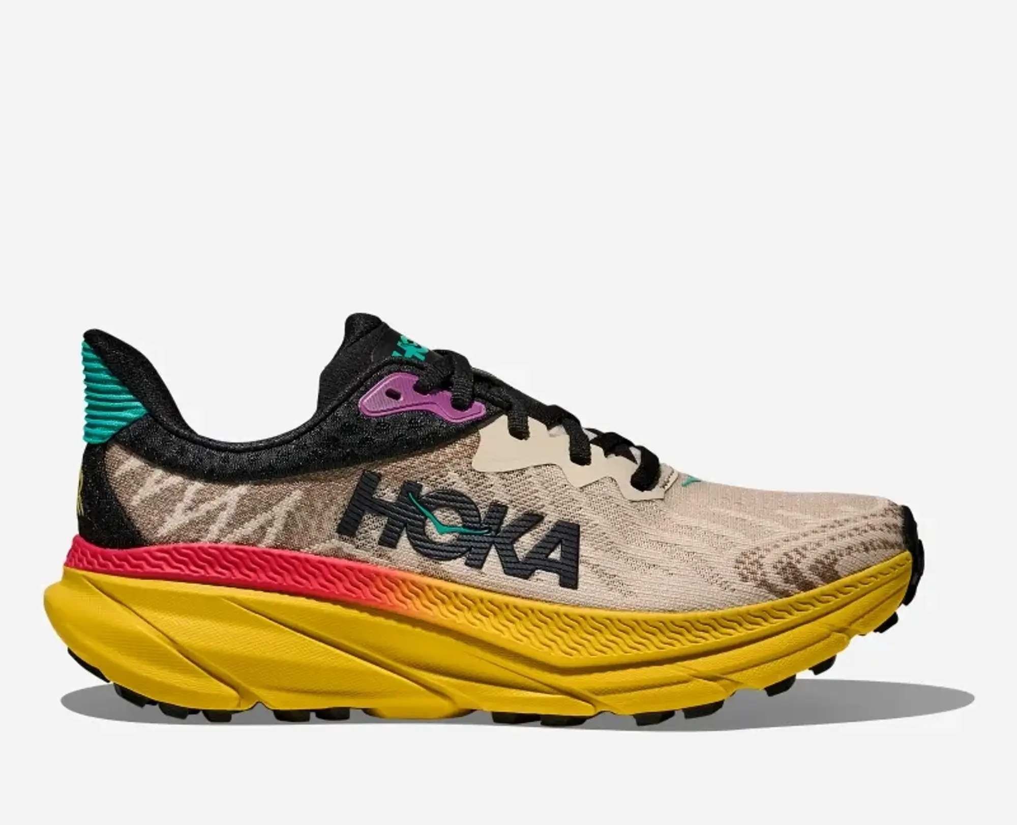 Hoka One One HOKA Women's Challenger 7 Road Running Shoes in Oatmeal/Zest