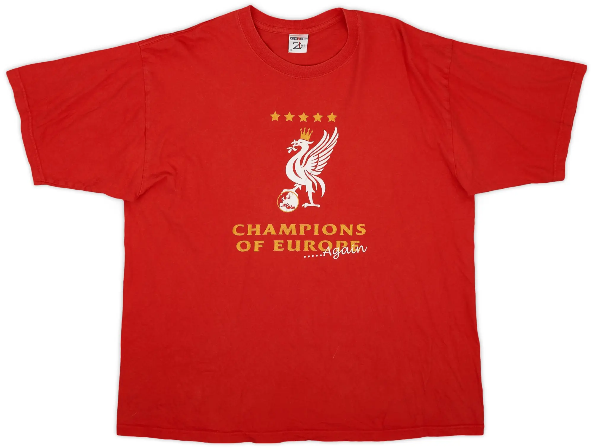 2005-06 Liverpool 'Champions of Europe Again' Cotton Tee - 5/10 - (XL)