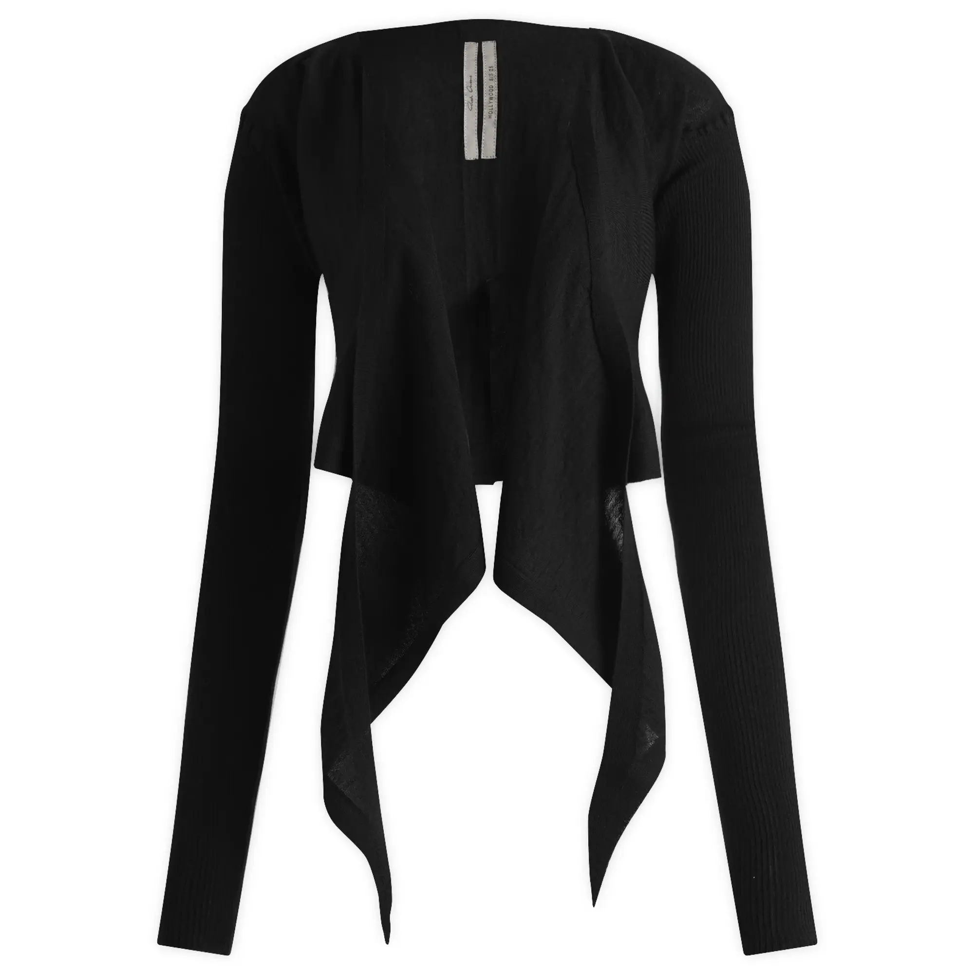 Rick Owens Women's Cropped Cardigan with Wrap Front Black