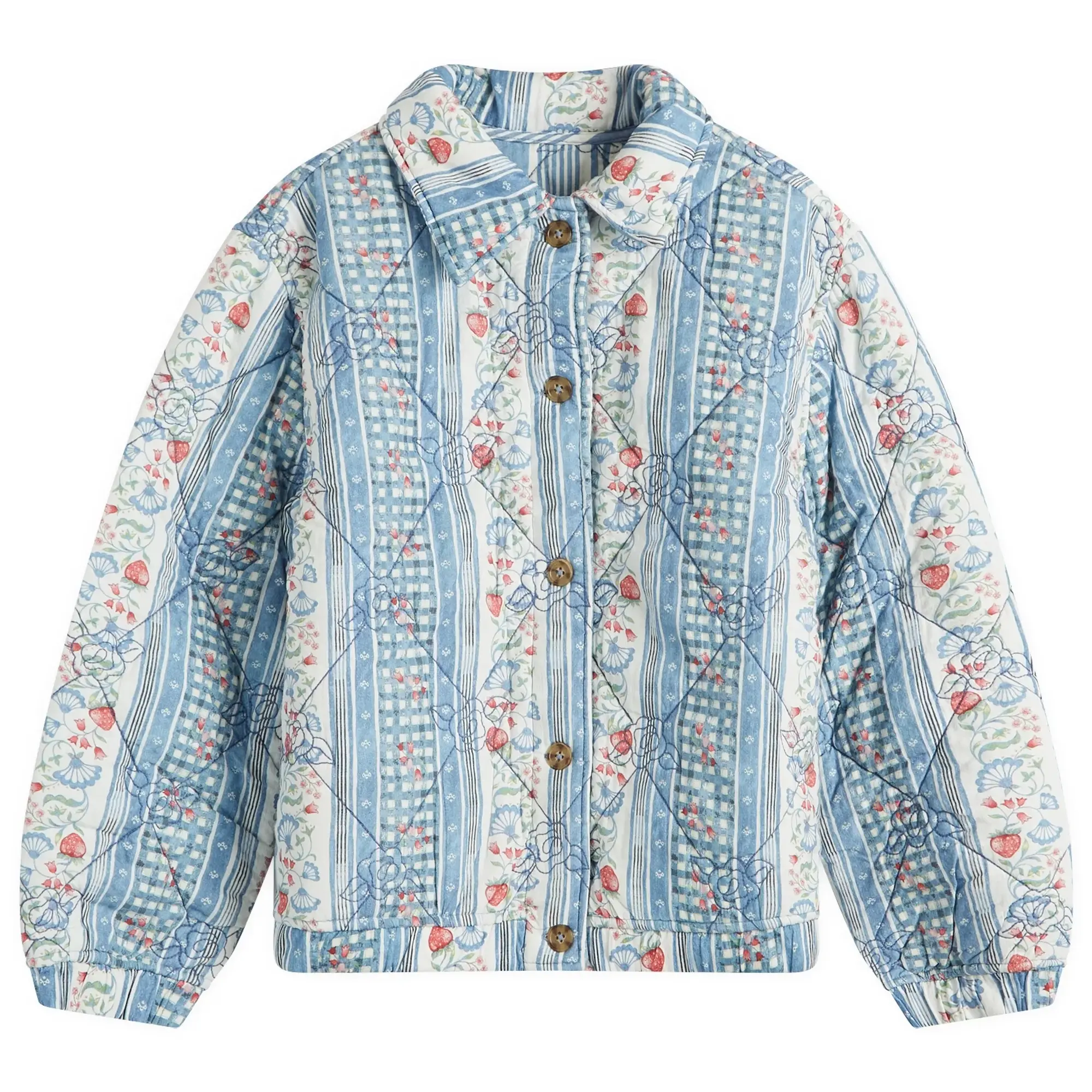 Damson Madder Women's Claudia Reversible Floral Jacket Blue