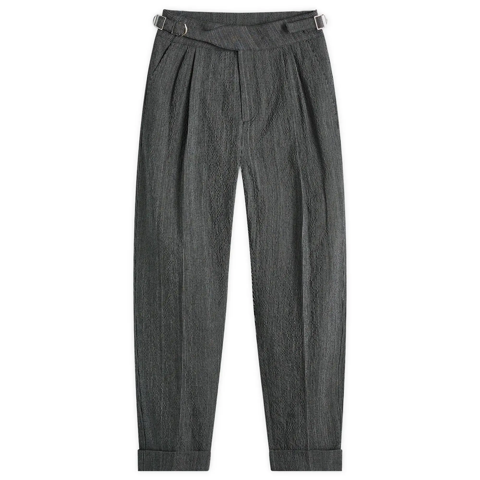 Craig Green Men's Double Pleat Trousers Black/White Stripe