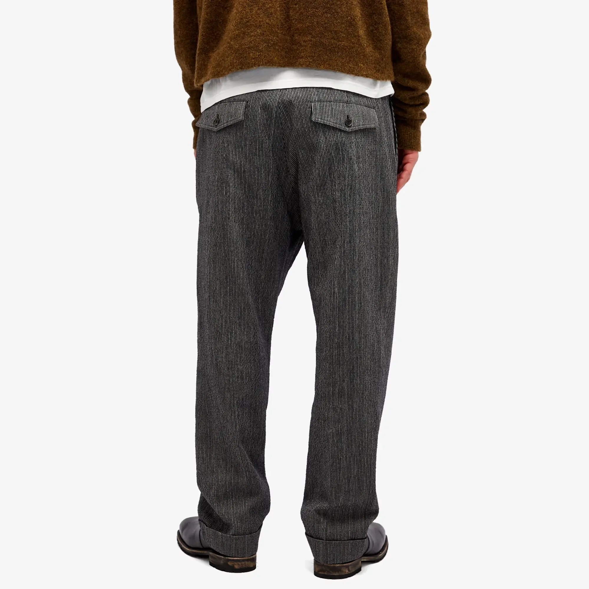 Craig Green Men's Double Pleat Trousers Black/White Stripe