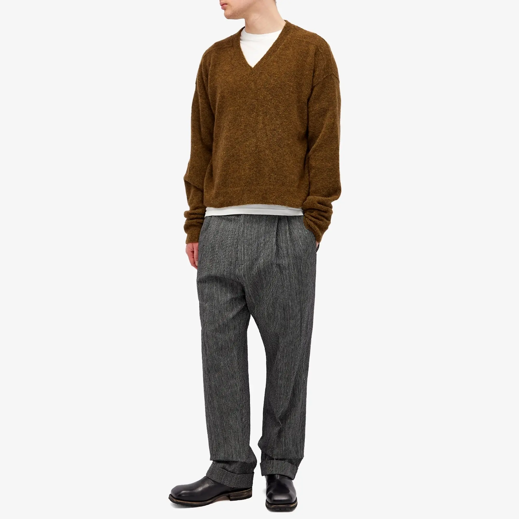 Craig Green Men's Double Pleat Trousers Black/White Stripe