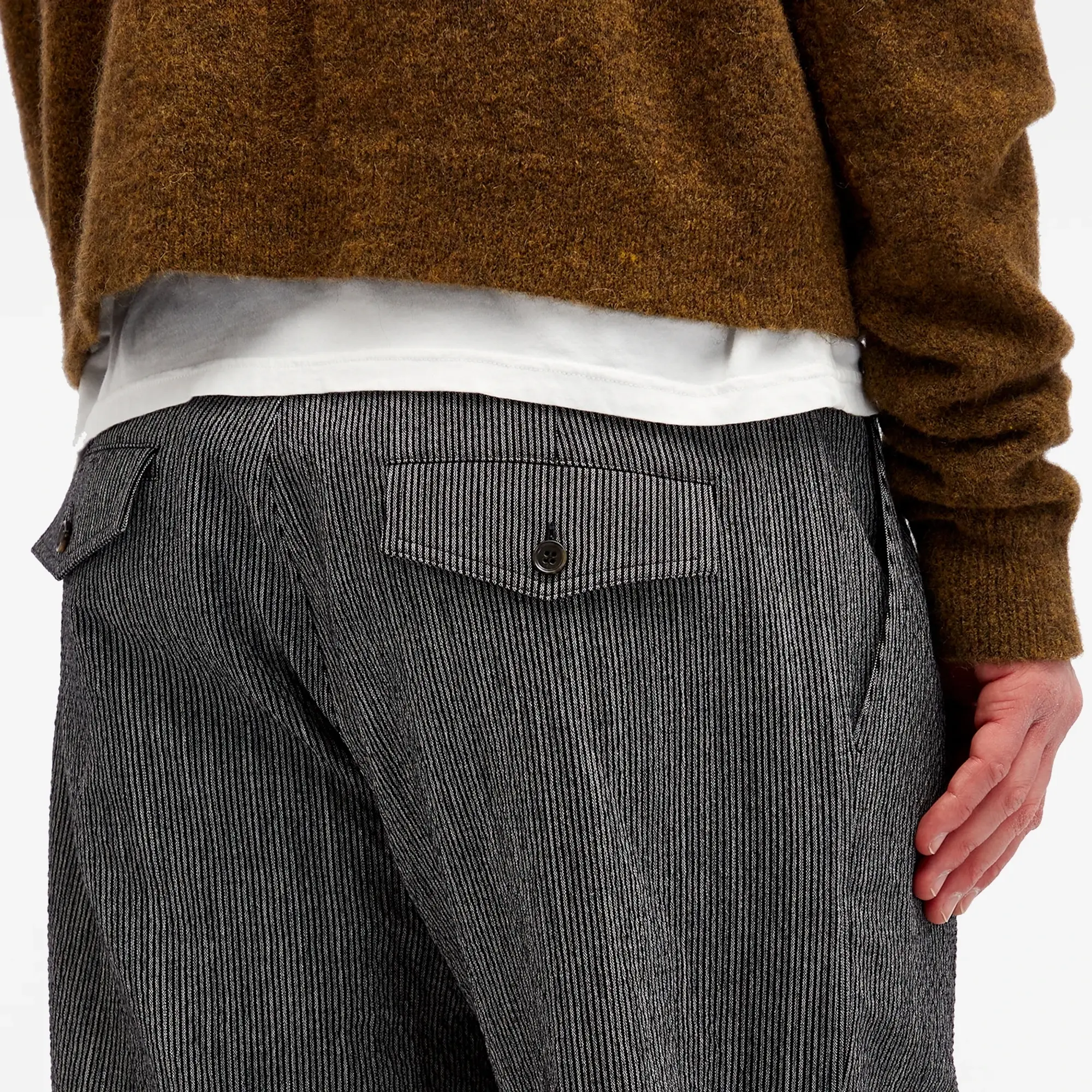 Craig Green Men's Double Pleat Trousers Black/White Stripe