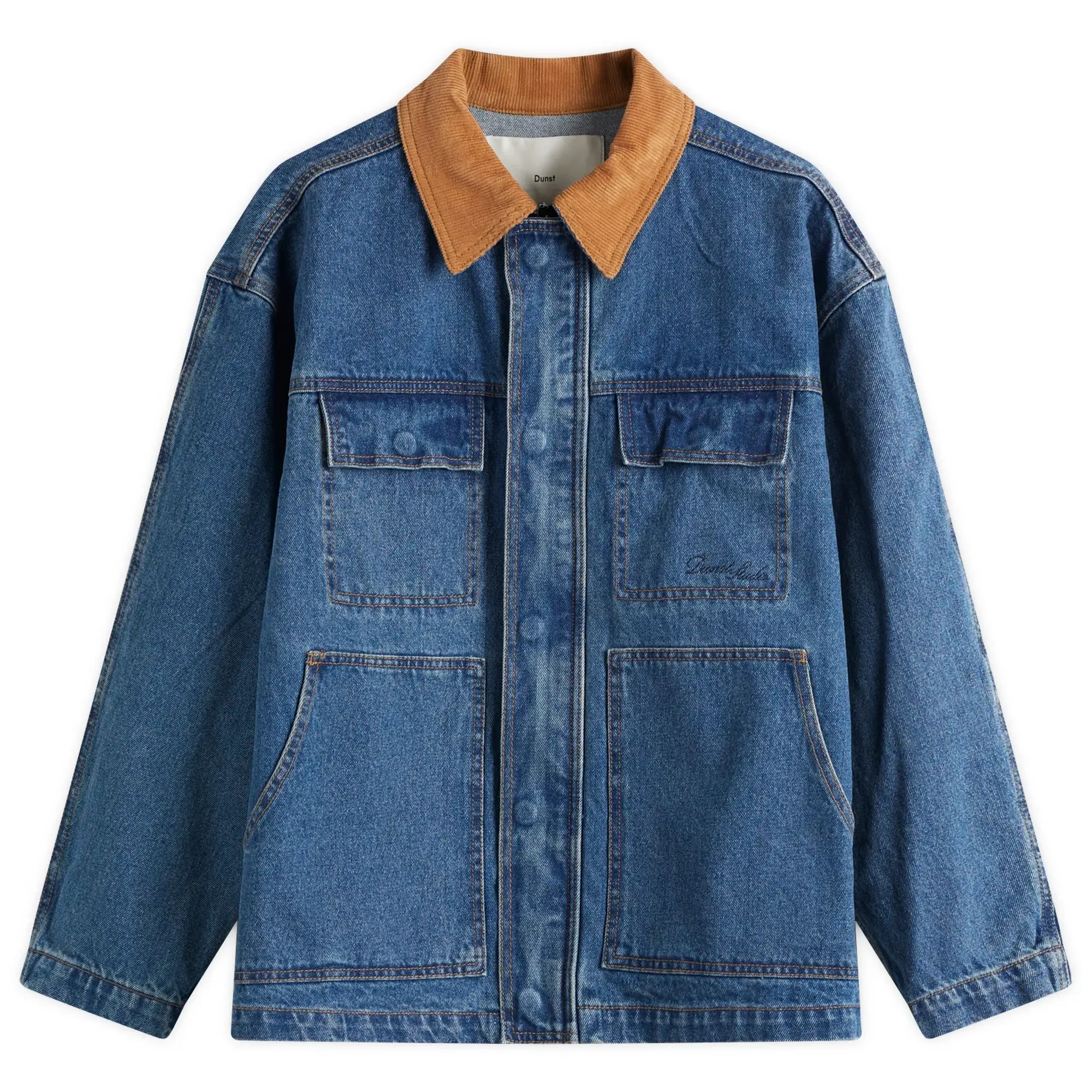 DUNST Women's Unisex Vintage Denim Work Jacket Classic Blue