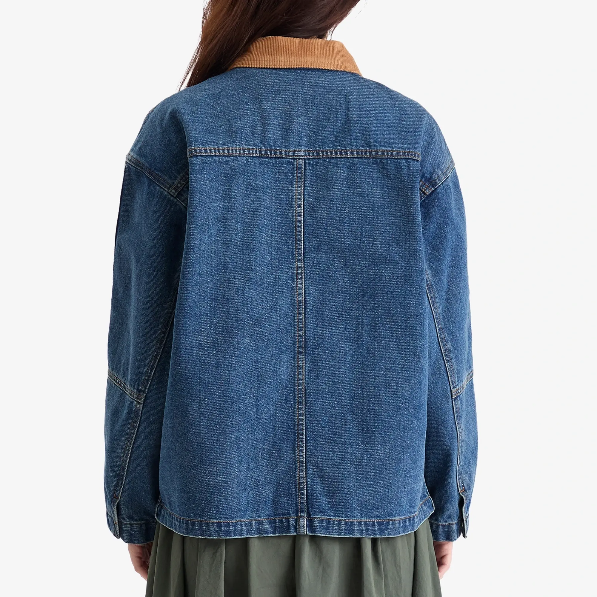 DUNST Women's Unisex Vintage Denim Work Jacket Classic Blue