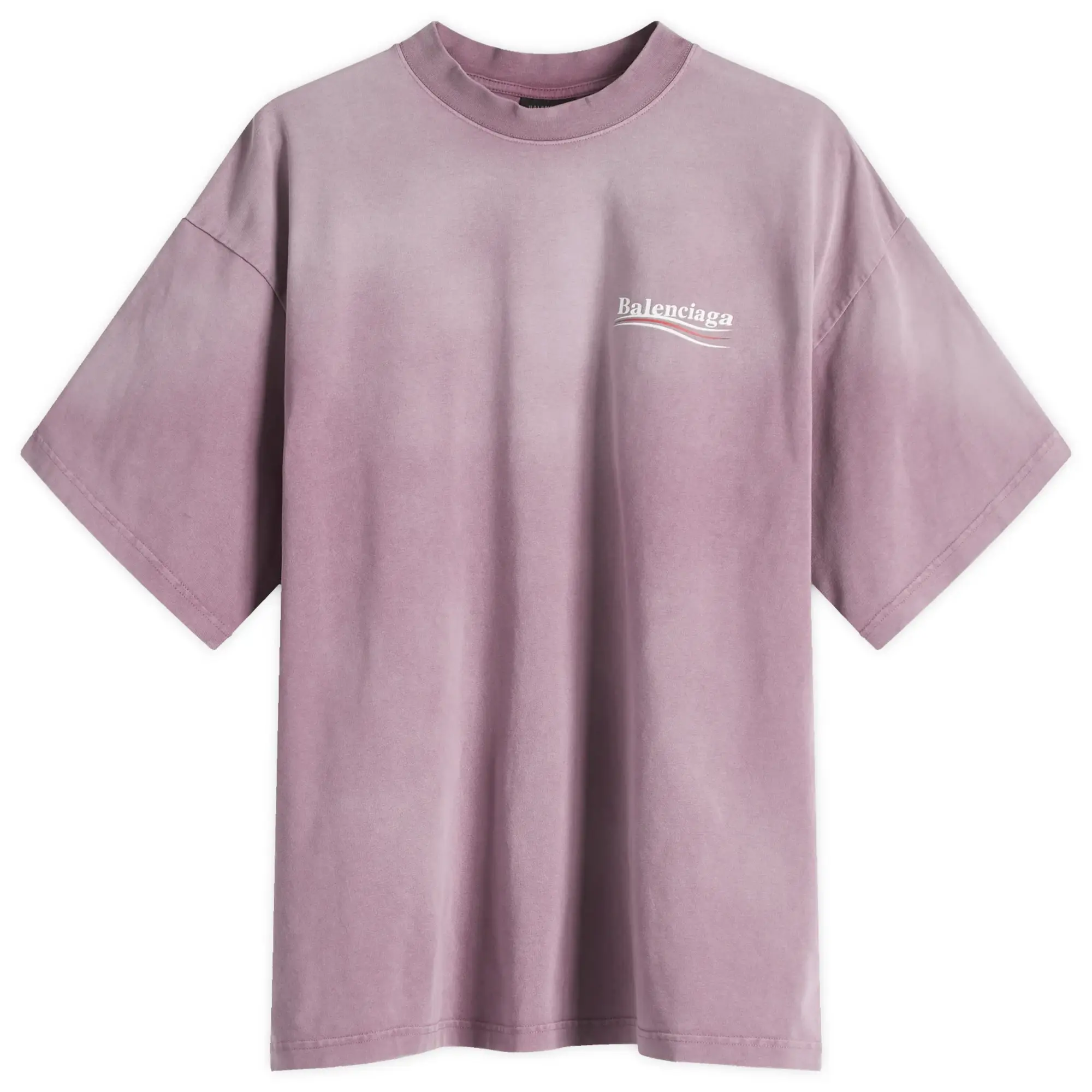 Balenciaga Men's Campaign Medium Fit T-Shirt Purple/White/Red