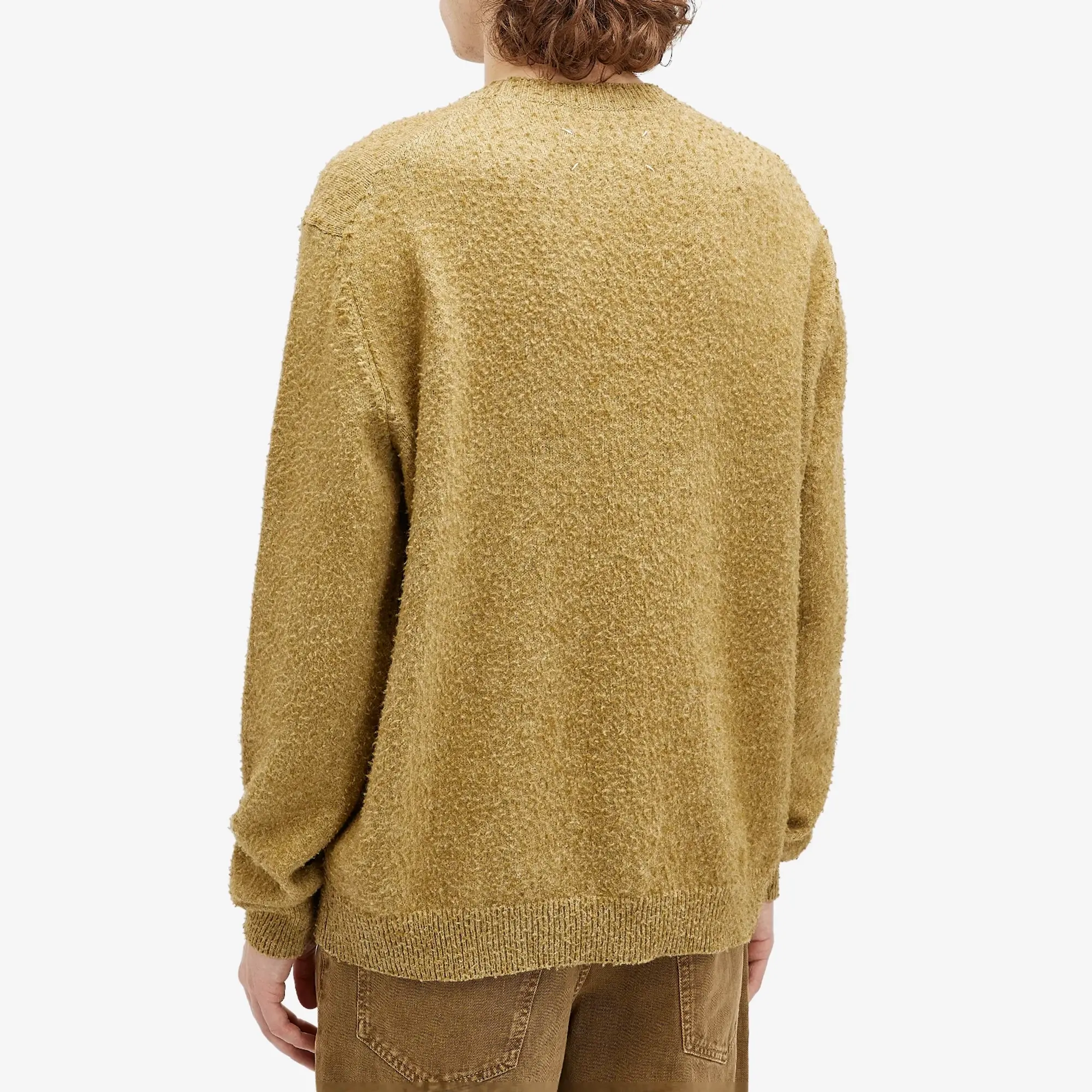 Maison Margiela Men's Wool Cotton Crewneck Knit Light Green
