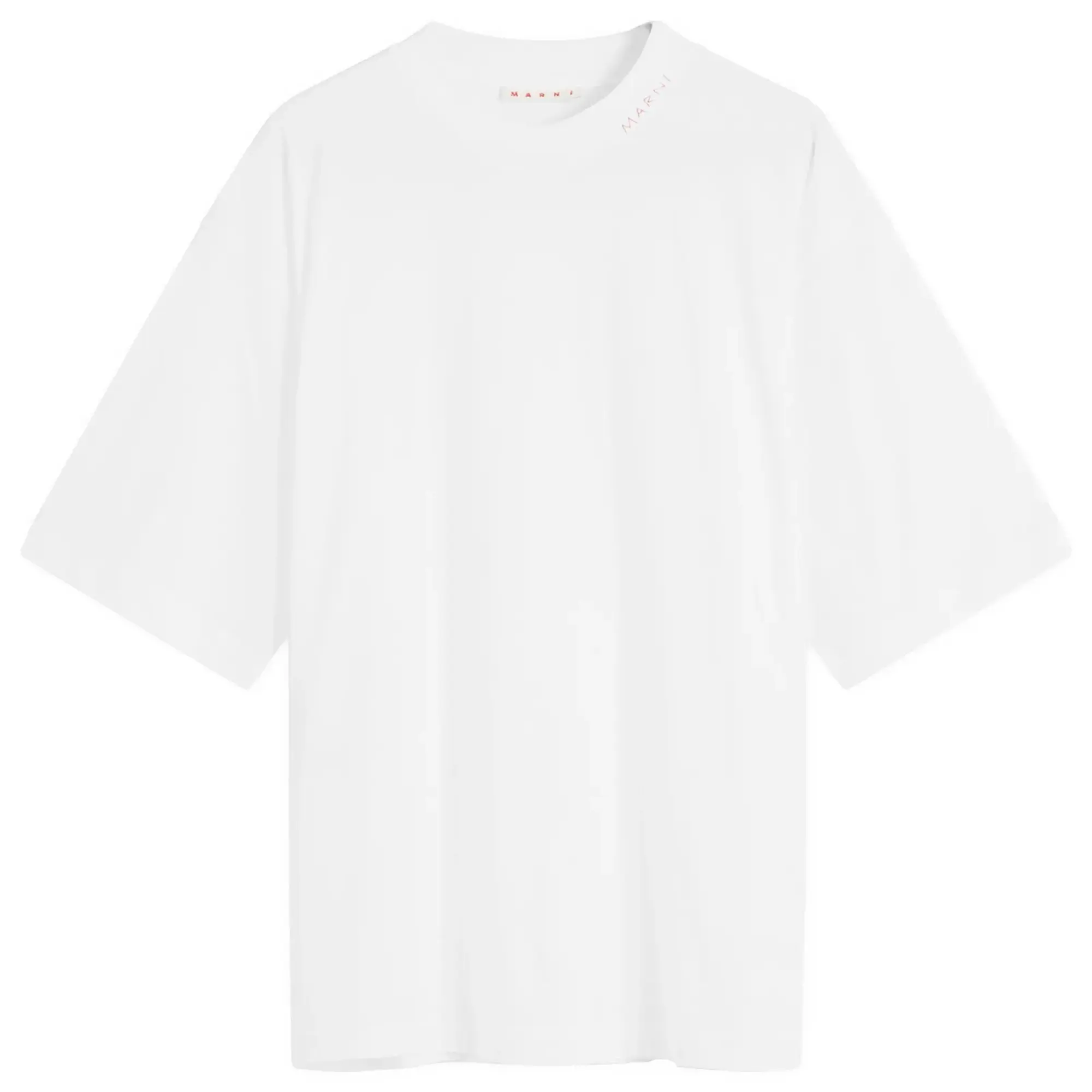 Asics Marni Men's Overlay Logo Patch Oversized T-Shirt Lily White