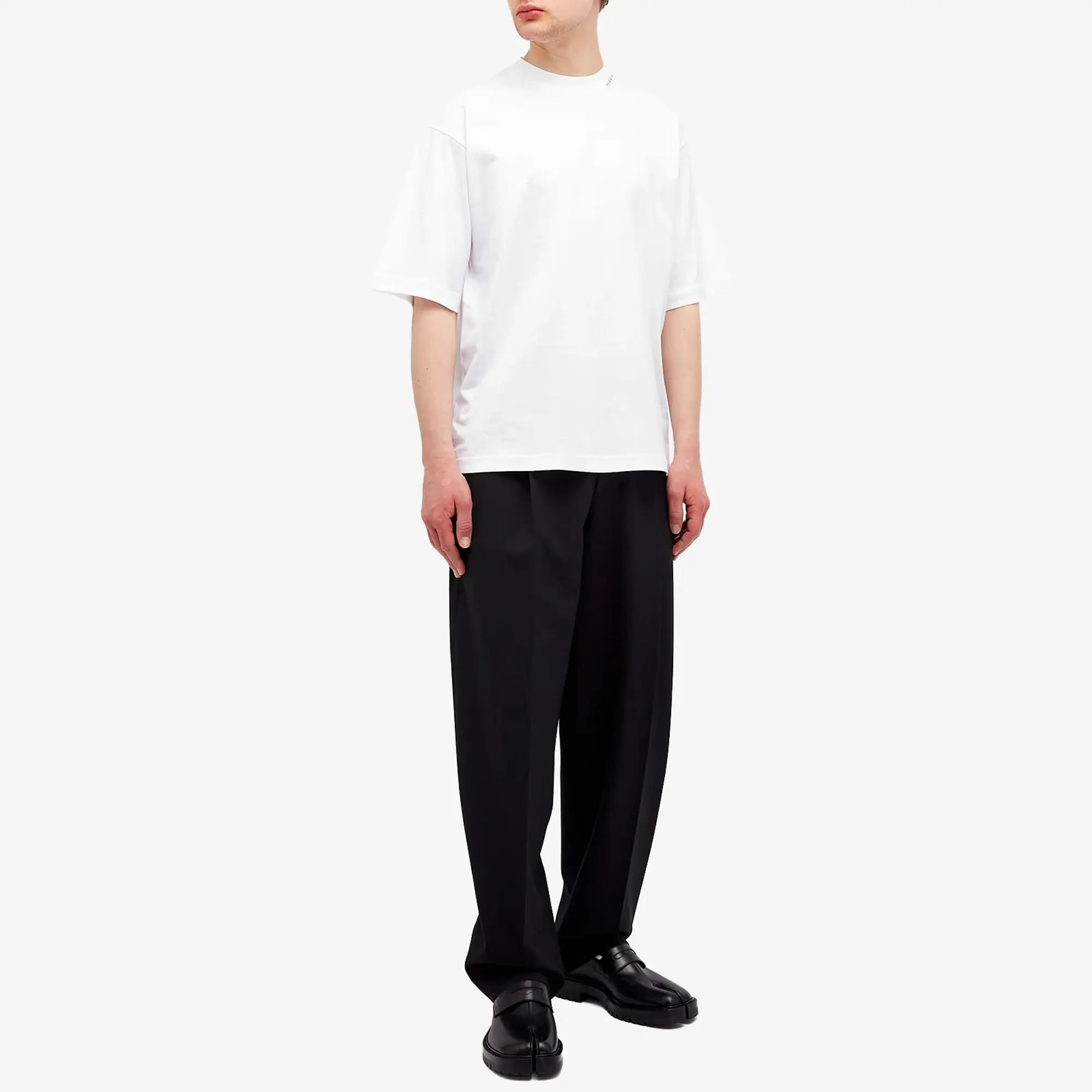 Asics Marni Men's Overlay Logo Patch Oversized T-Shirt Lily White