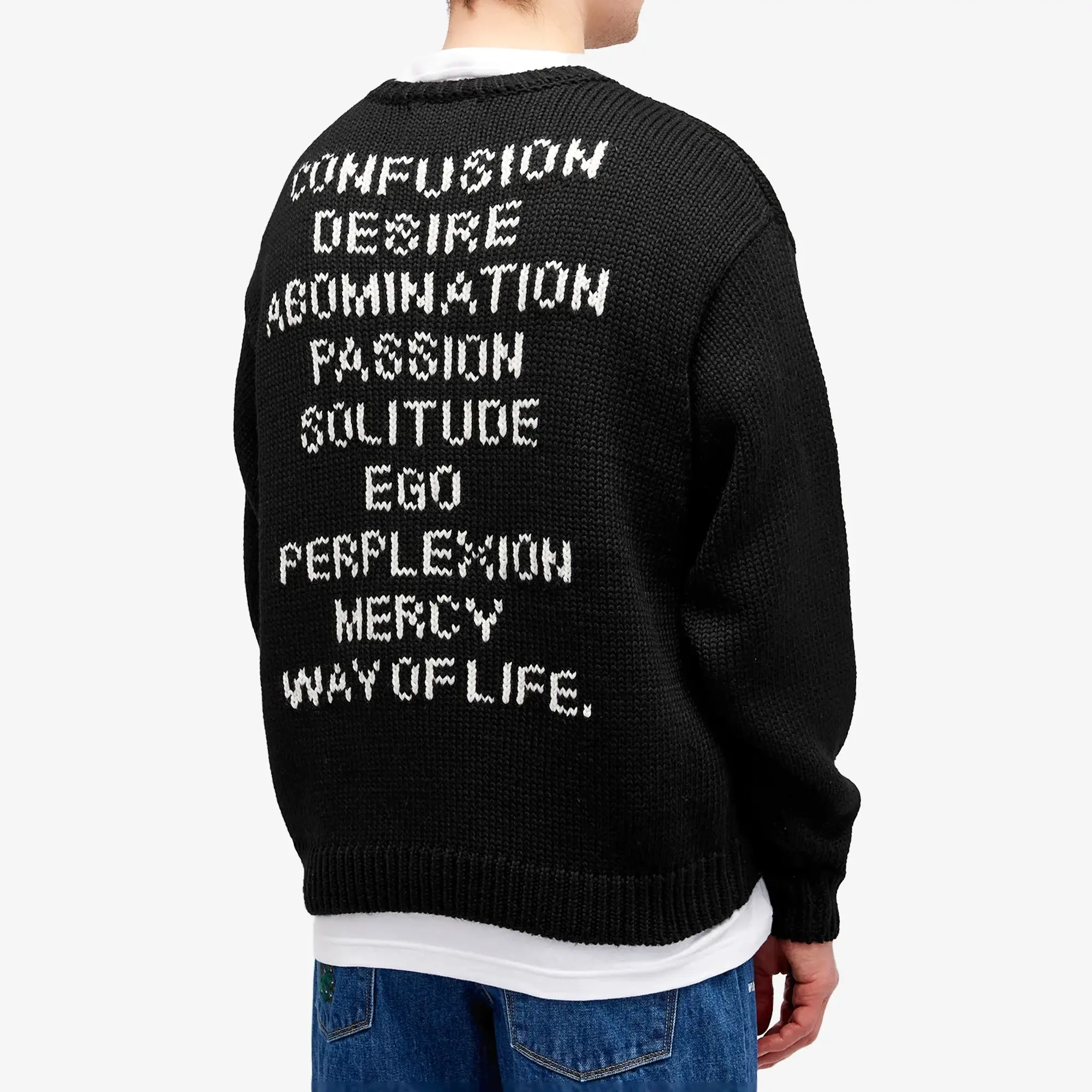WTAPS Men's 05 Intarsia Motif Sweater Black