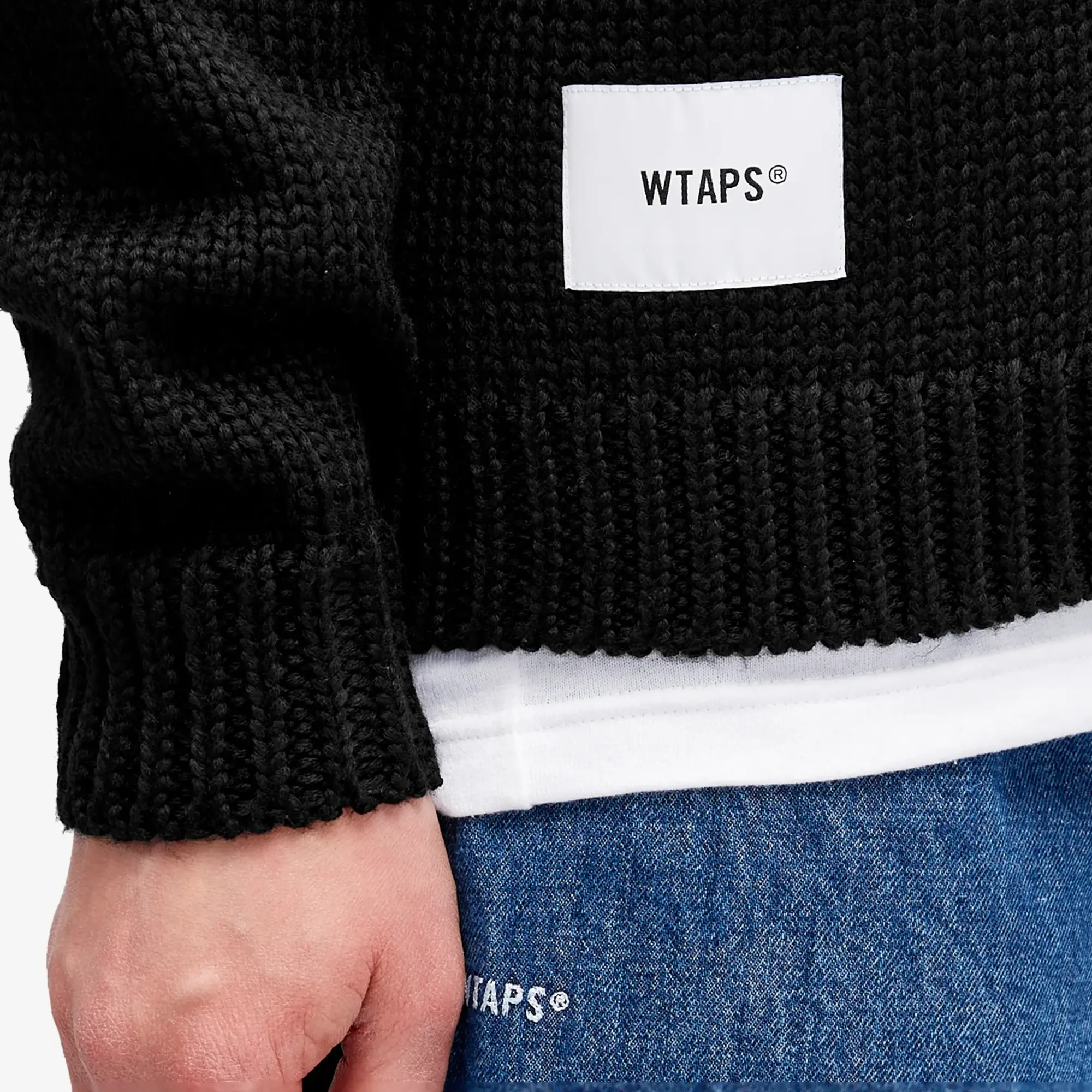 WTAPS Men's 05 Intarsia Motif Sweater Black