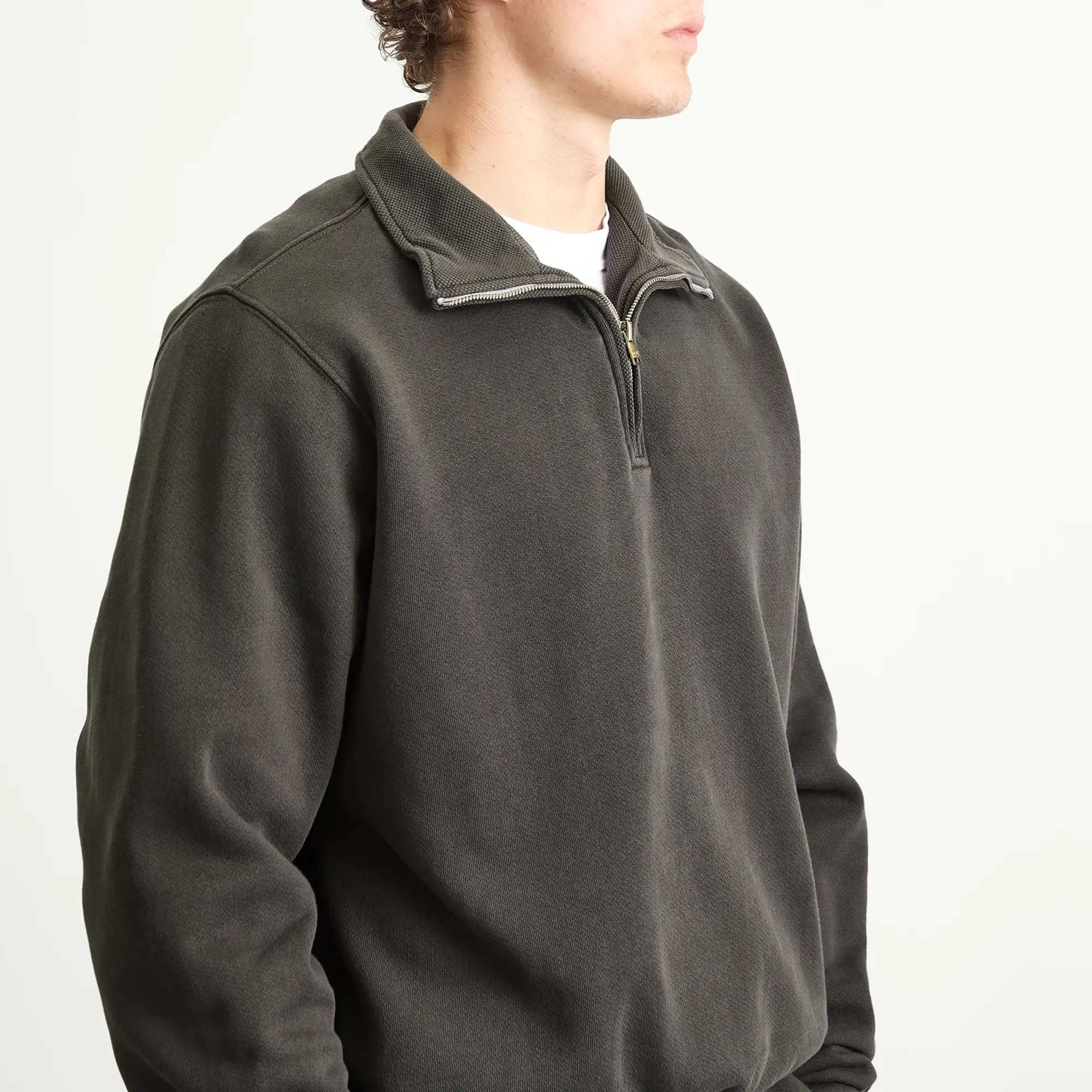 Asics Les Tien Men's Heavyweight Banded Yacht Half Zip Vintage Black