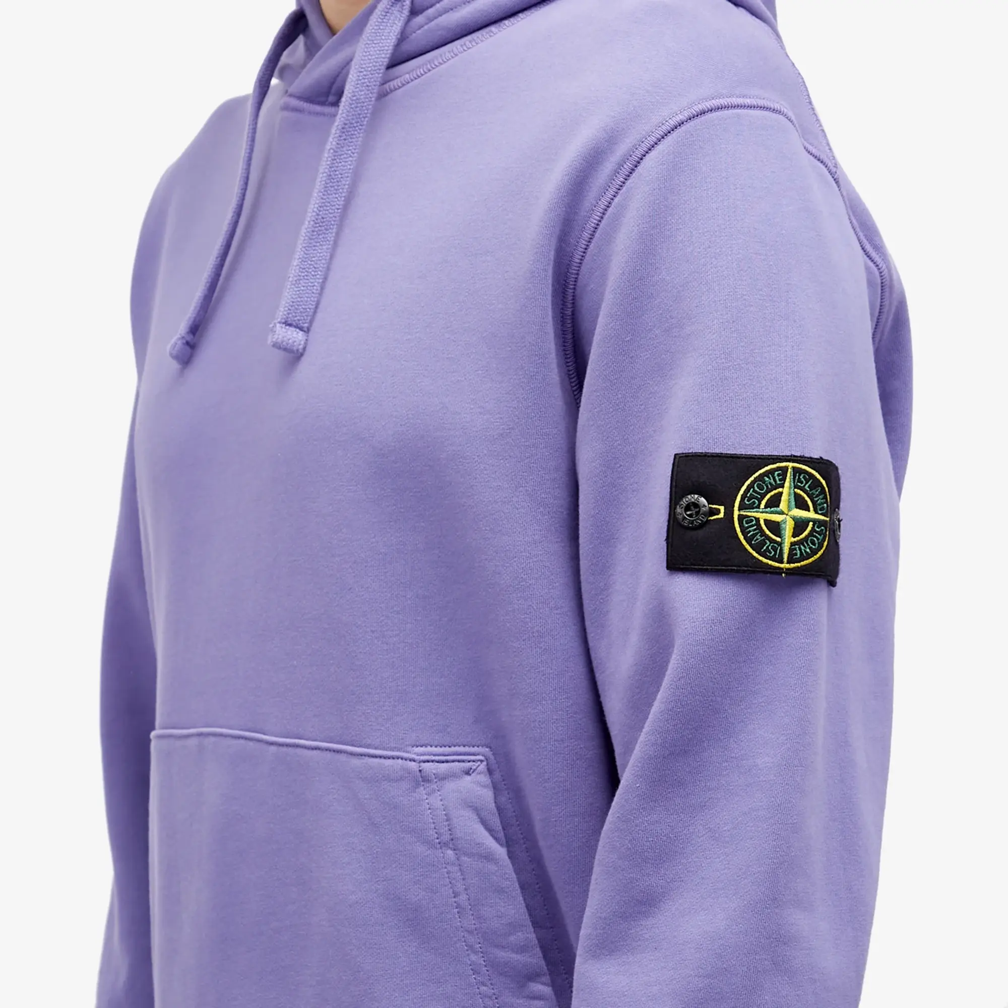 Stone Island Men's Garment Dyed Popover Hoodie Lavender