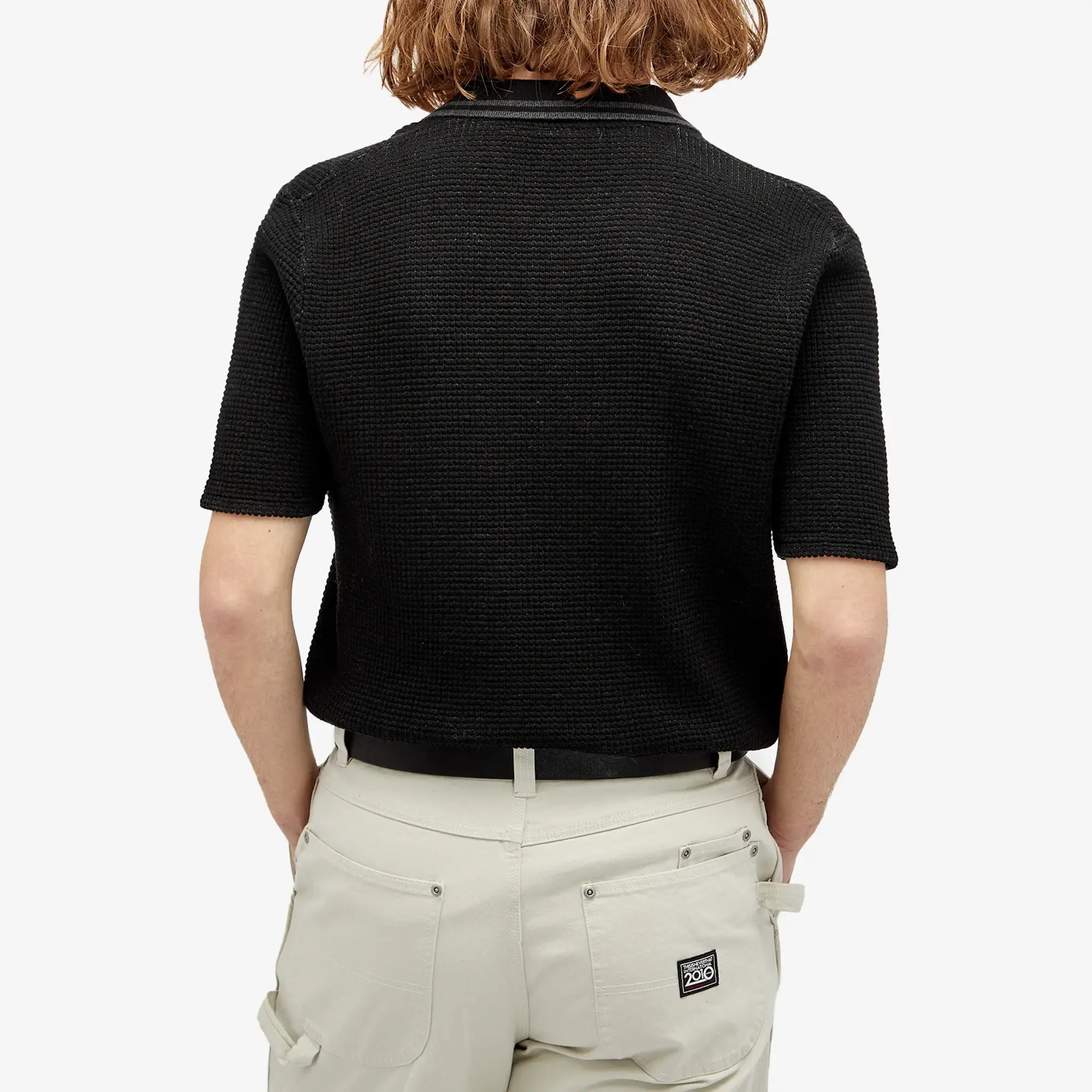 Percival Men's Cassette Knit Polo Black