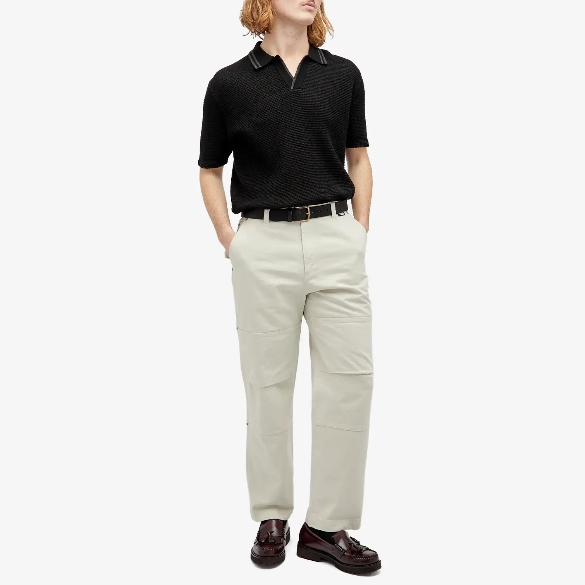 Percival Men's Cassette Knit Polo Black