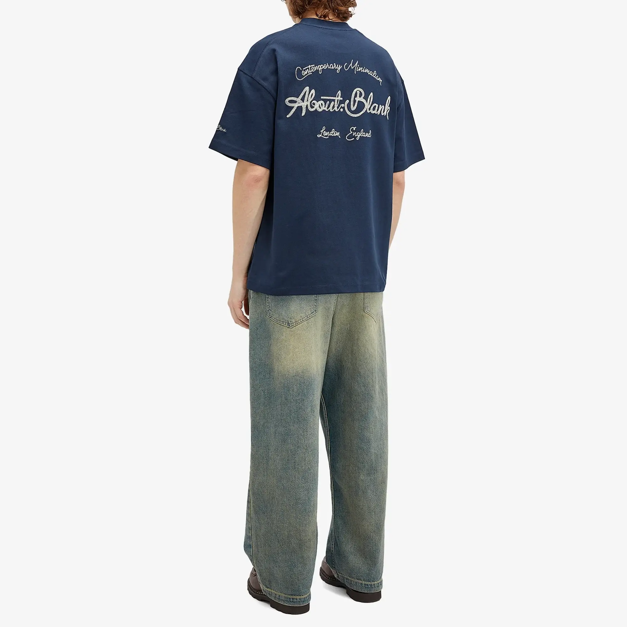 about:blank Chain Stitch T-Shirt - Presented by END. Navy