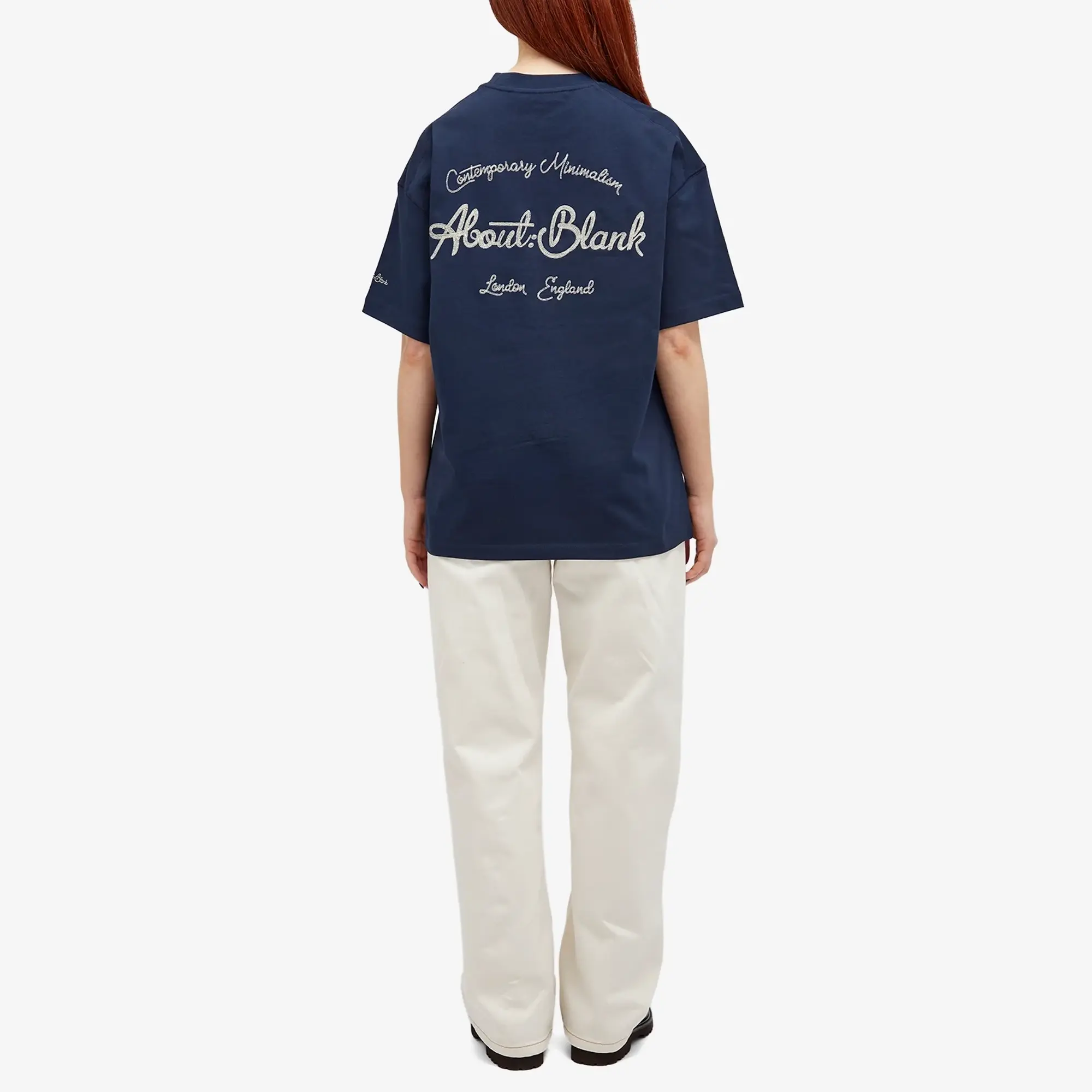 about:blank Chain Stitch T-Shirt - Presented by END. Navy