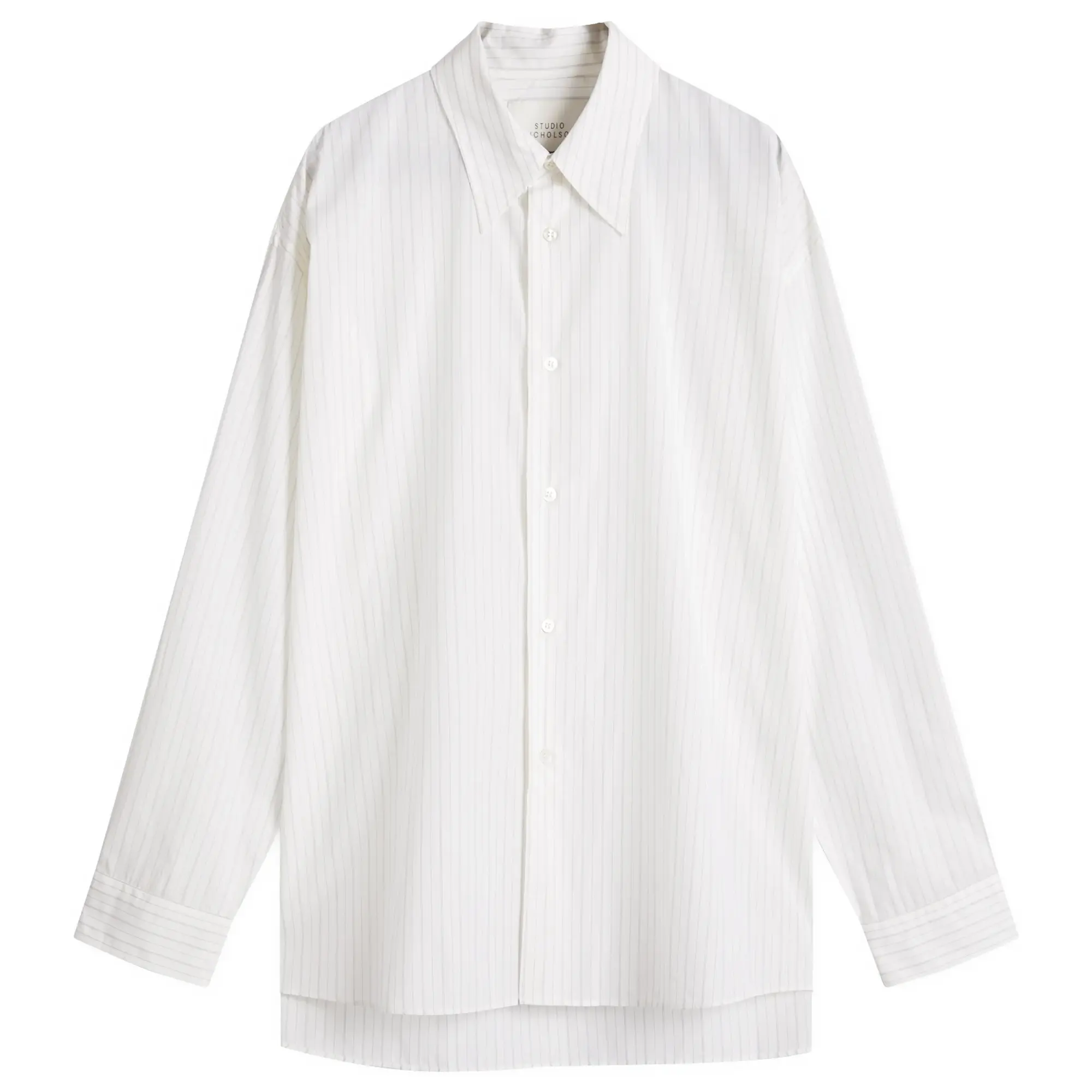 Studio Nicholson Men's Boxy French Placket Shirt Ecru/Black