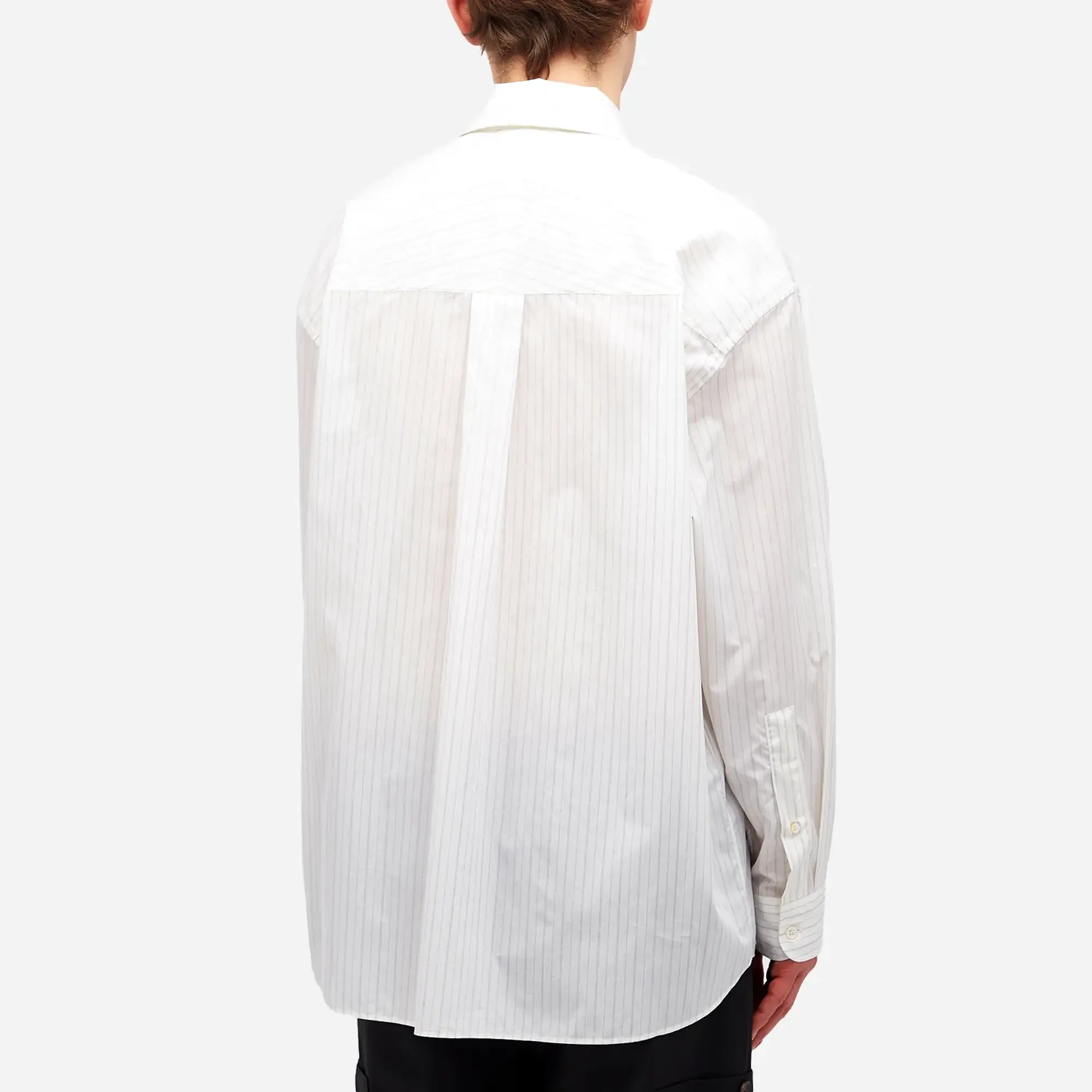 Studio Nicholson Men's Boxy French Placket Shirt Ecru/Black
