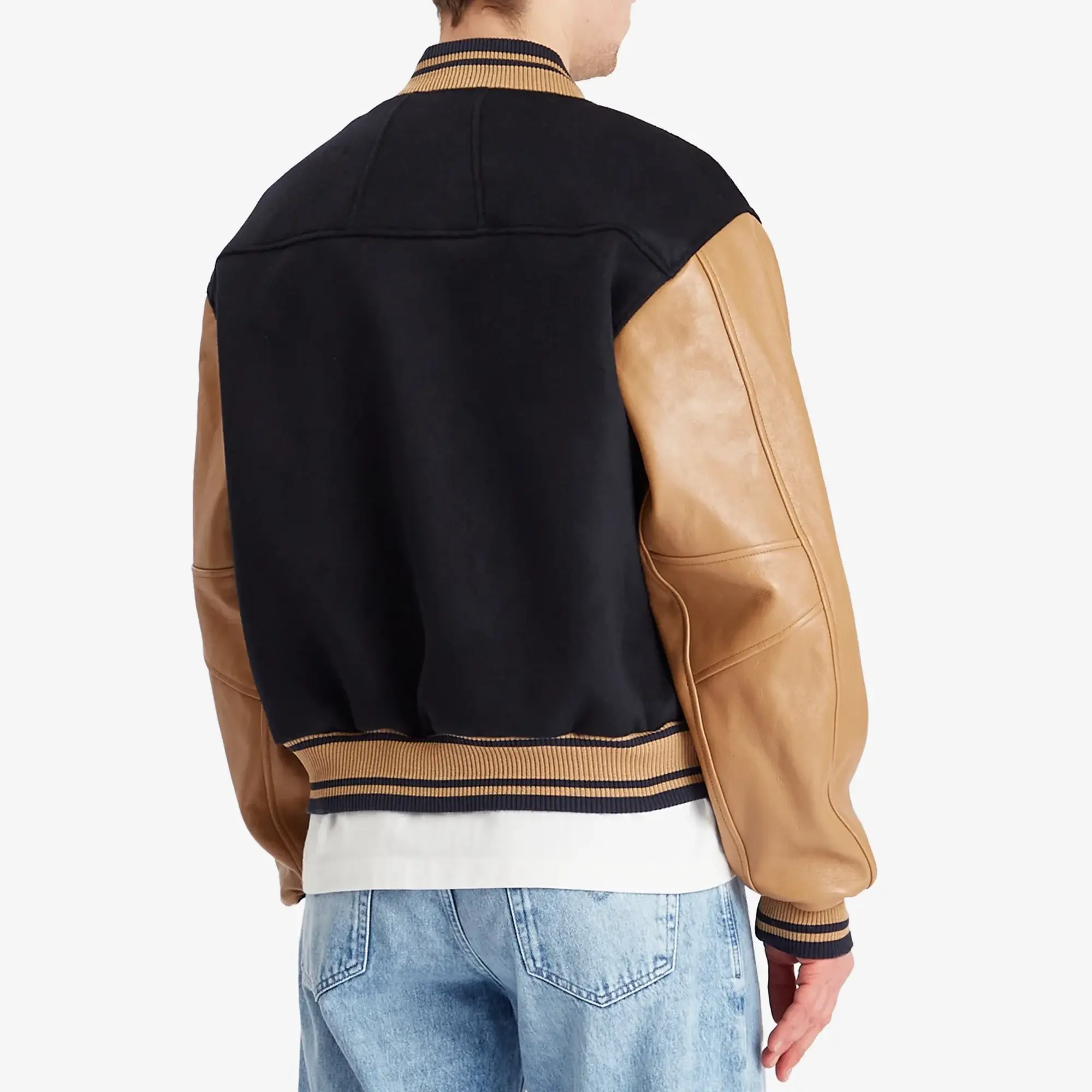 Rhude Men's Logo Varsity Jacket Navy/Camel