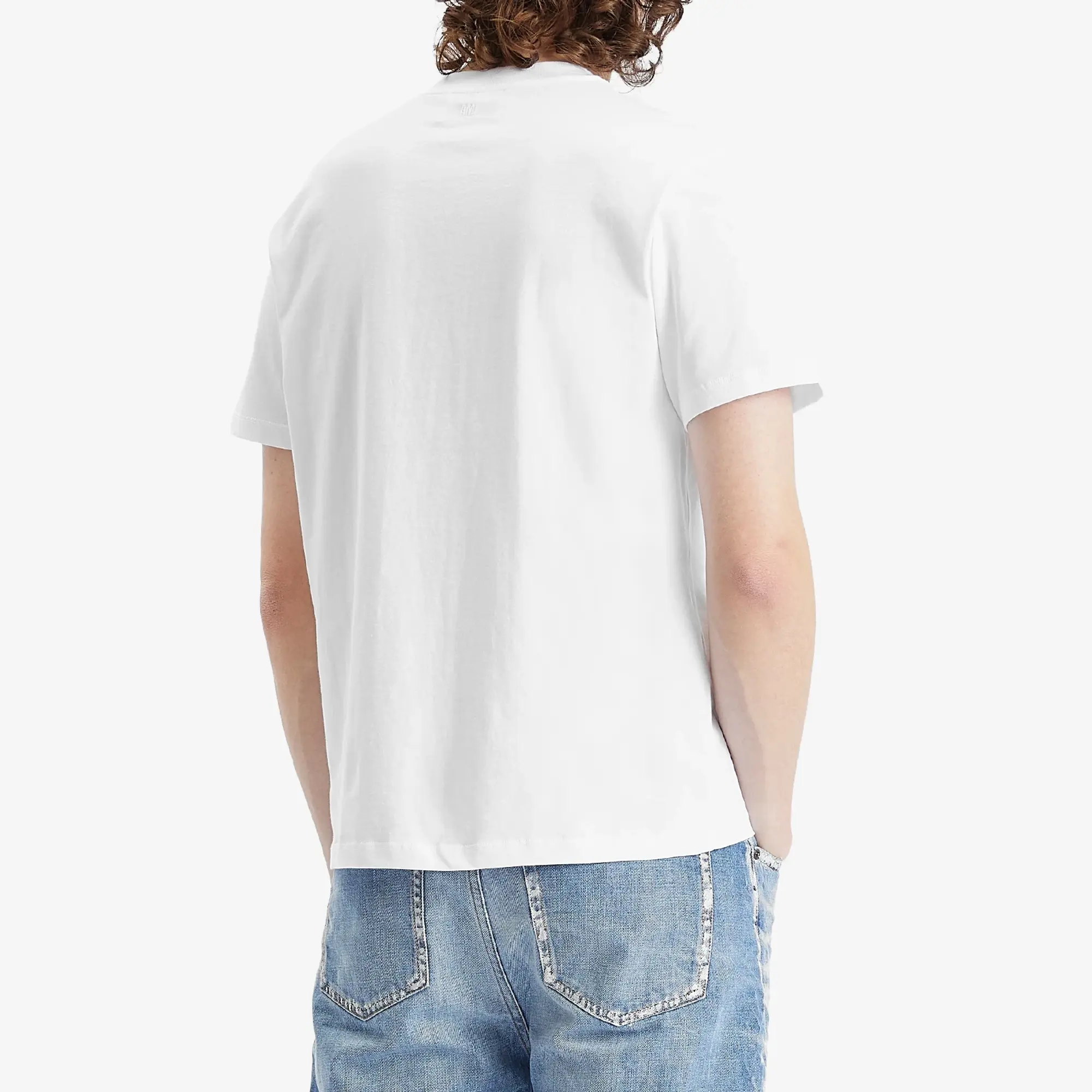 AMI Paris Men's Small Red ADC Classic T-Shirt White