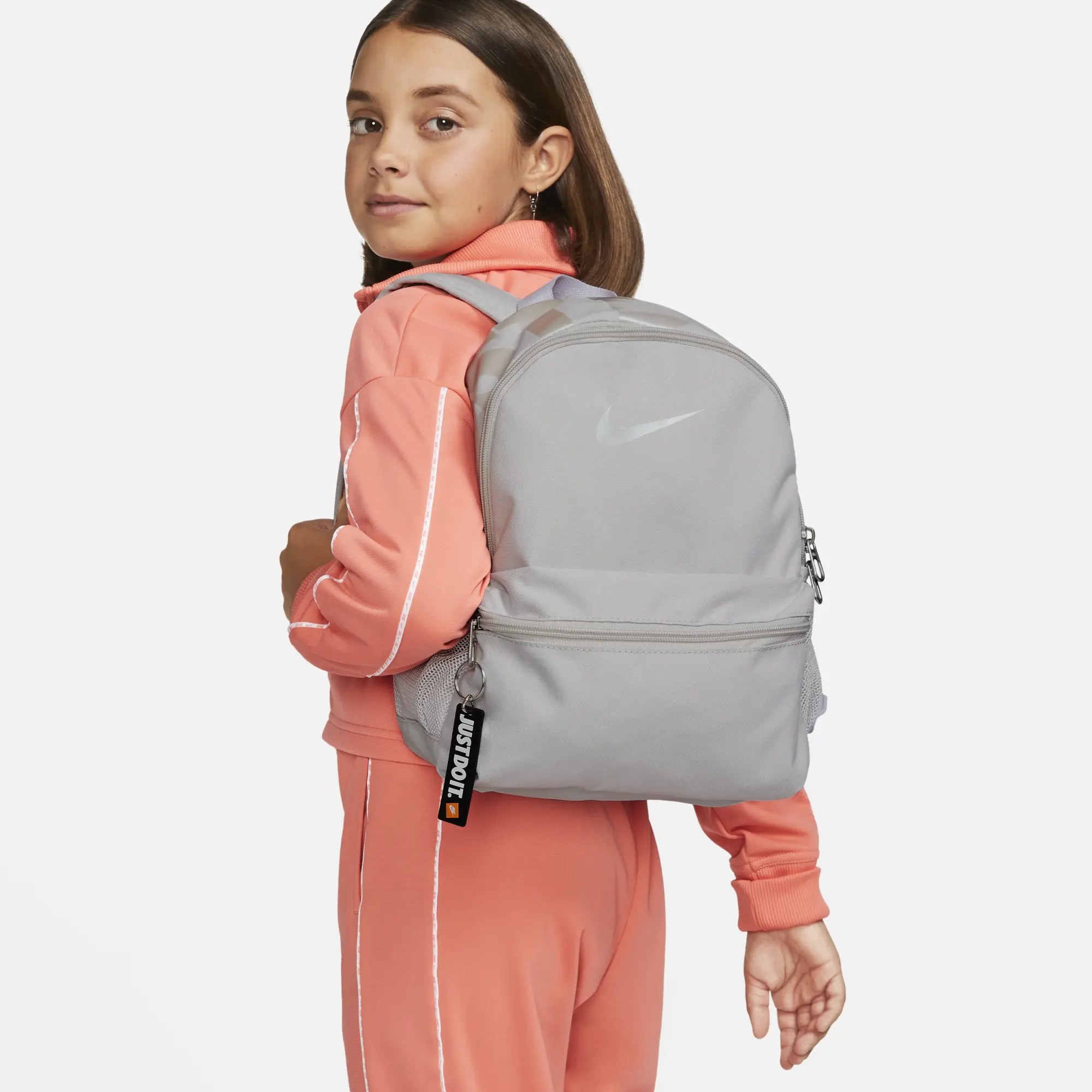 Nike grey brasilia jdi mini backpack