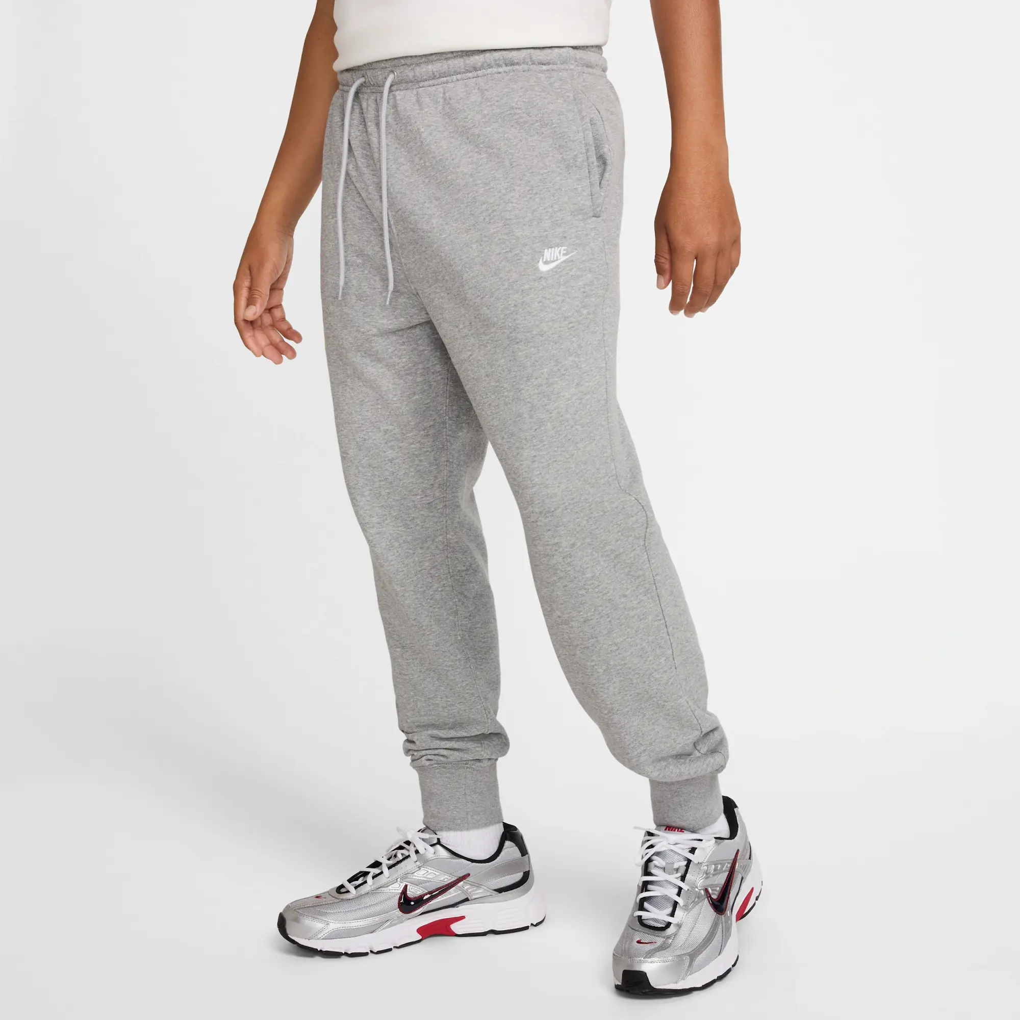 Nike Club Men's French Terry Joggers - Grey - Cotton/Polyester