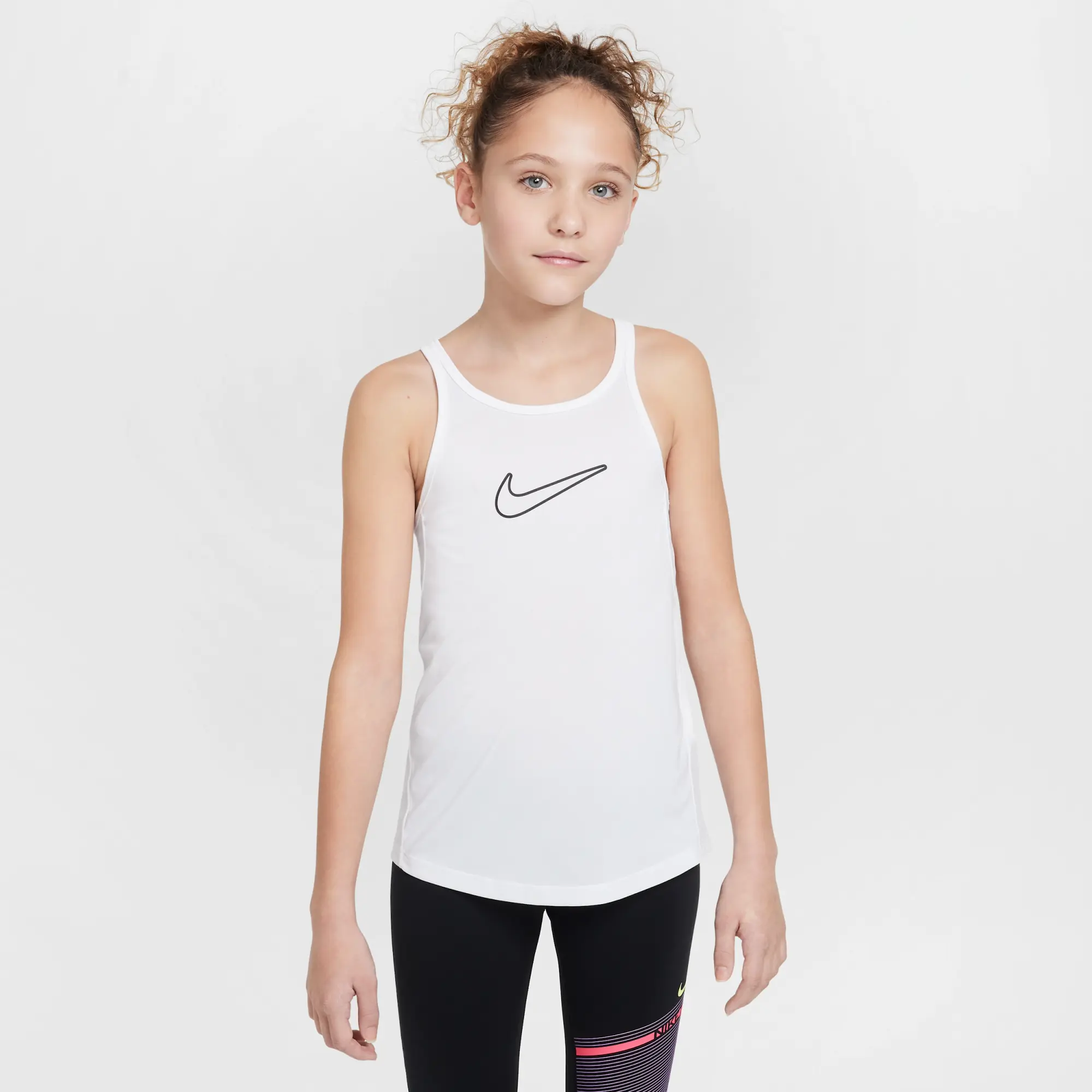 Nike One Classic Older Kids' (Girls') Dri-FIT Tank Top - White - Polyester