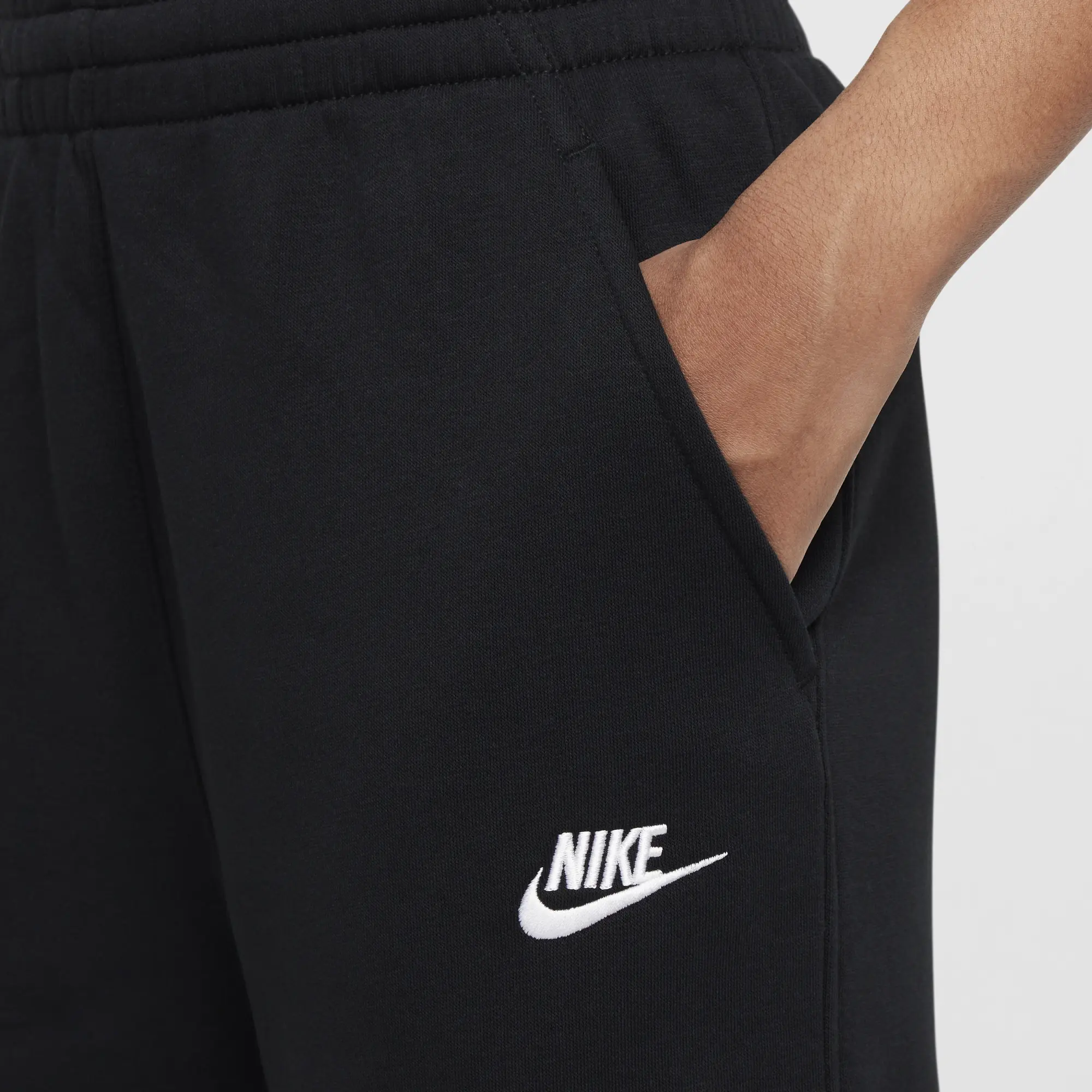 Nike Sportswear Club Fleece Girls' Wide-Leg Trousers - Black - Cotton/Polyester