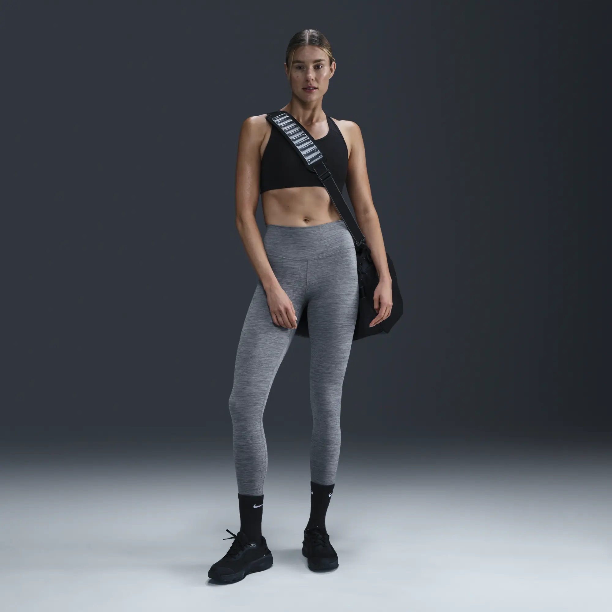 Nike One Women's High-Waisted Full-Length Leggings - Grey - Polyester/Elastane