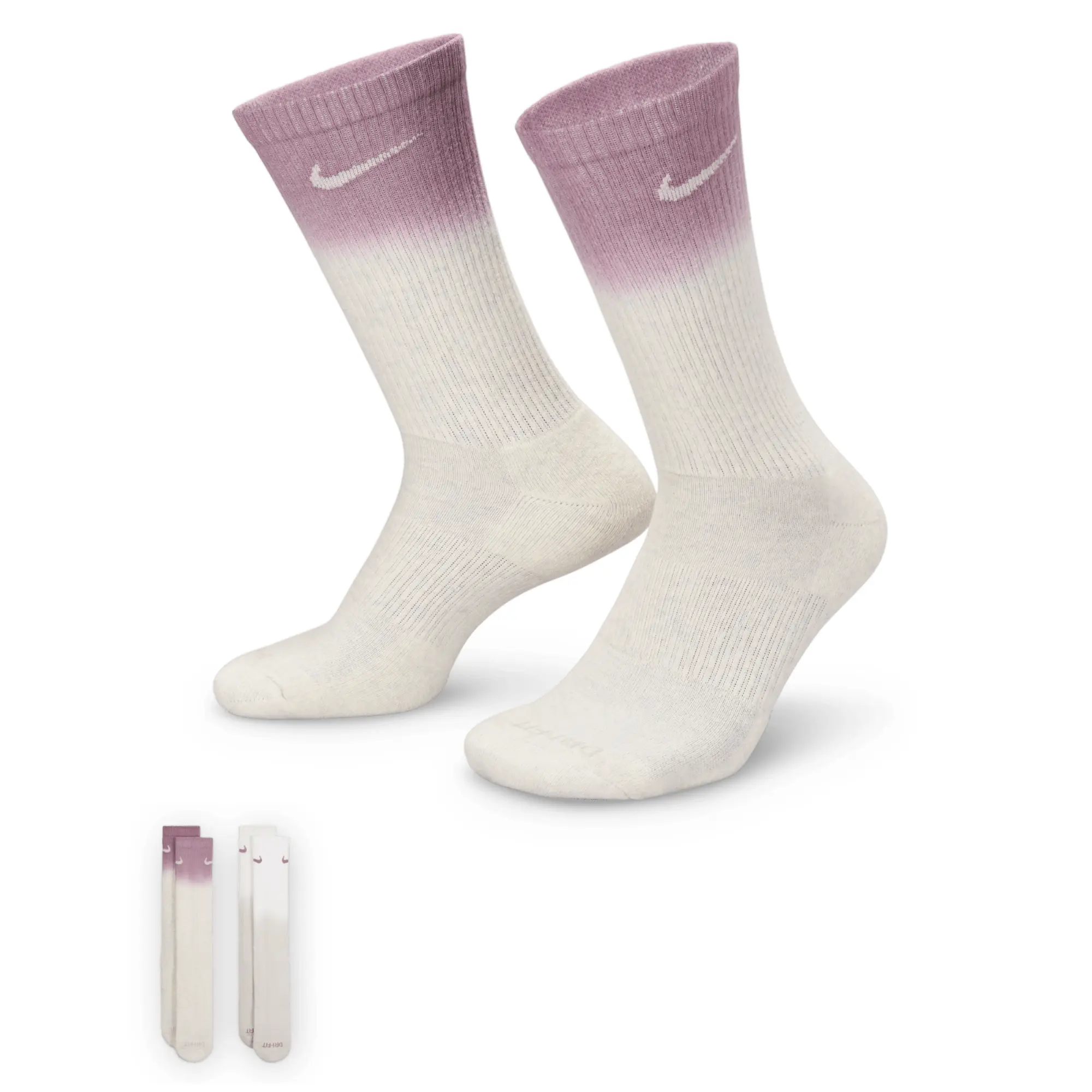 Nike 2 Pack Everyday Plush Cushioned Sock - White - Size 2.5-5 - White