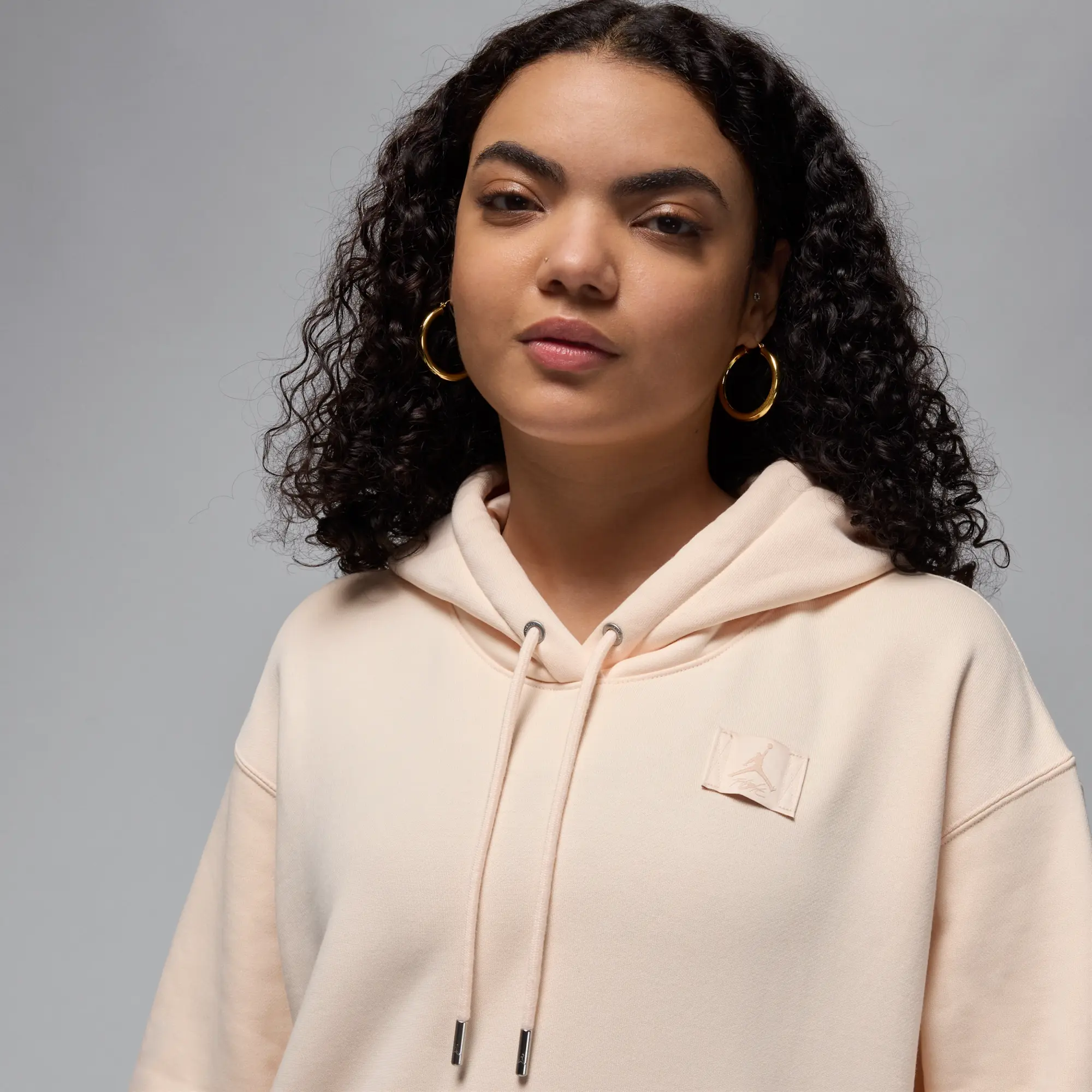 Nike Jordan Flight Fleece Women's Satin-Lined Pullover Hoodie - Brown - Cotton/Polyester
