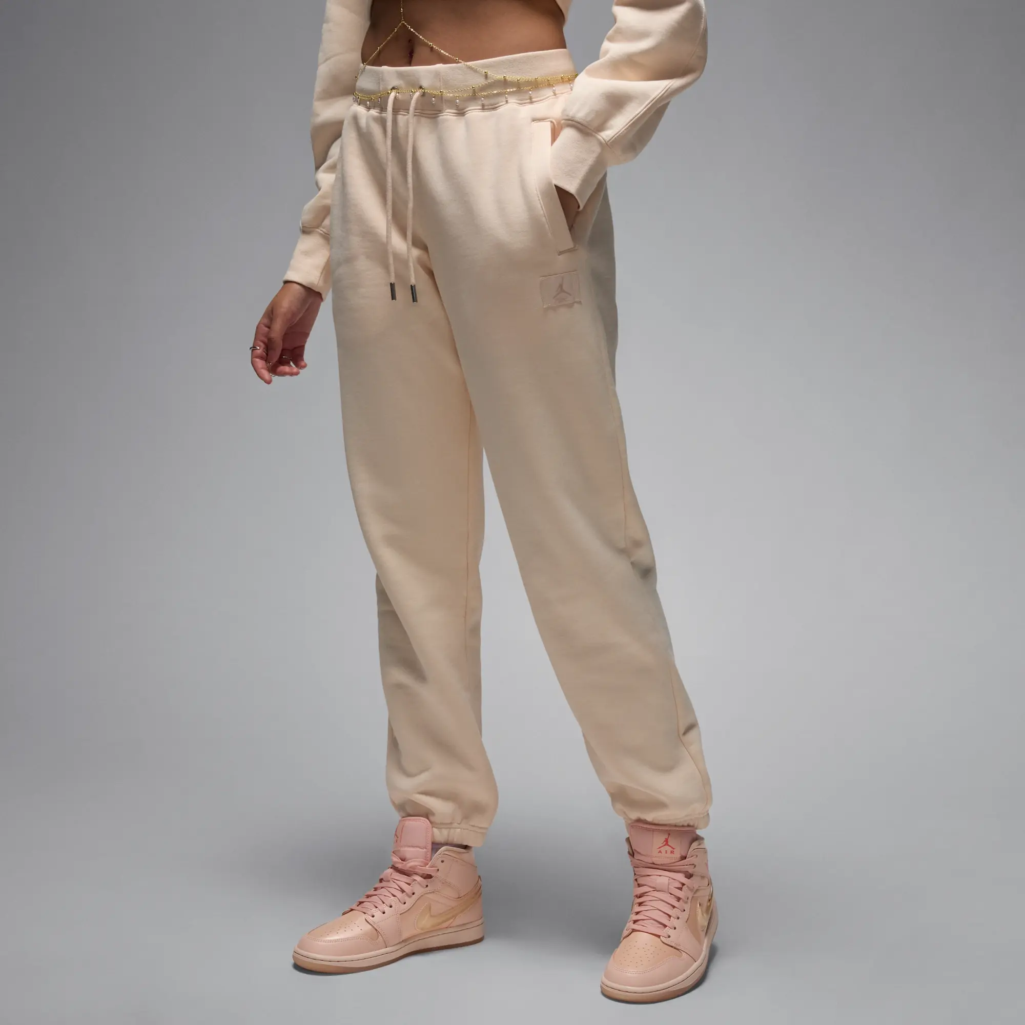 Nike Jordan Flight Fleece Women's Trousers - Brown - Cotton/Polyester