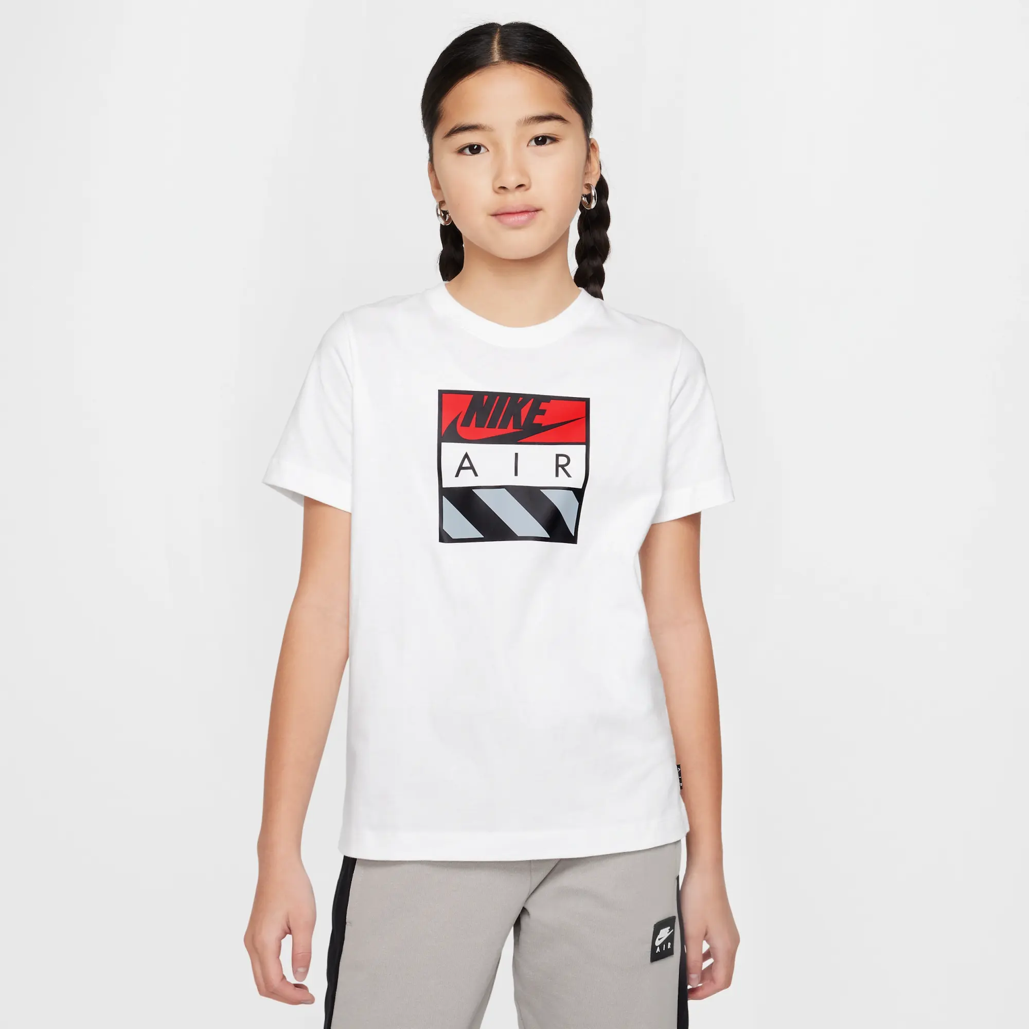 Nike Air Older Kids' T-Shirt - White - Cotton