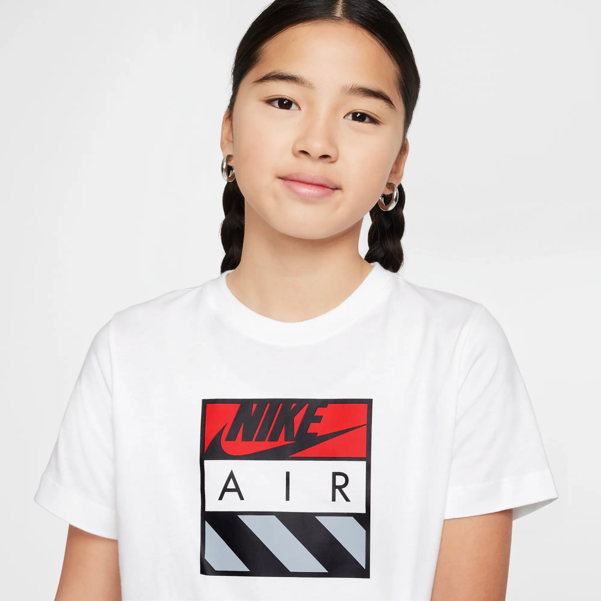 Nike Air Older Kids' T-Shirt - White - Cotton