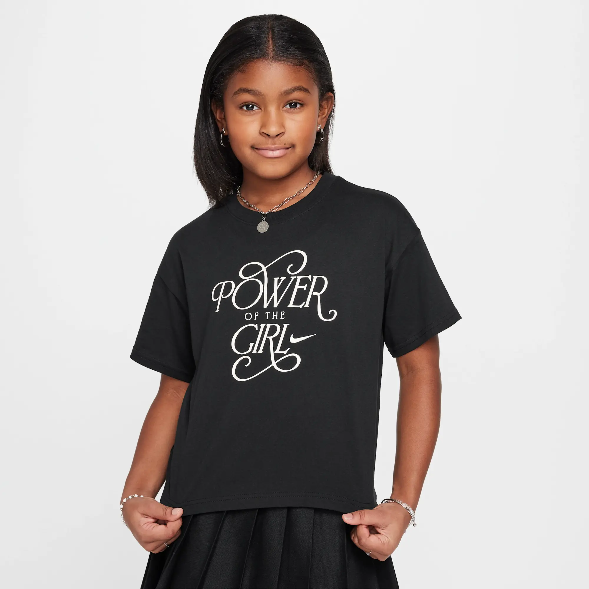 Nike Sportswear Older Kids' (Girls') T-Shirt - Black - Cotton