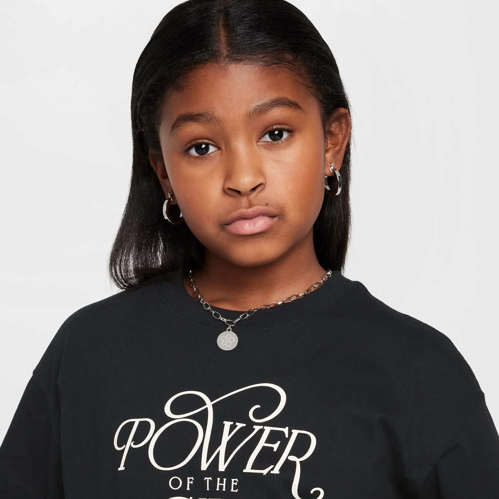 Nike Sportswear Older Kids' (Girls') T-Shirt - Black - Cotton