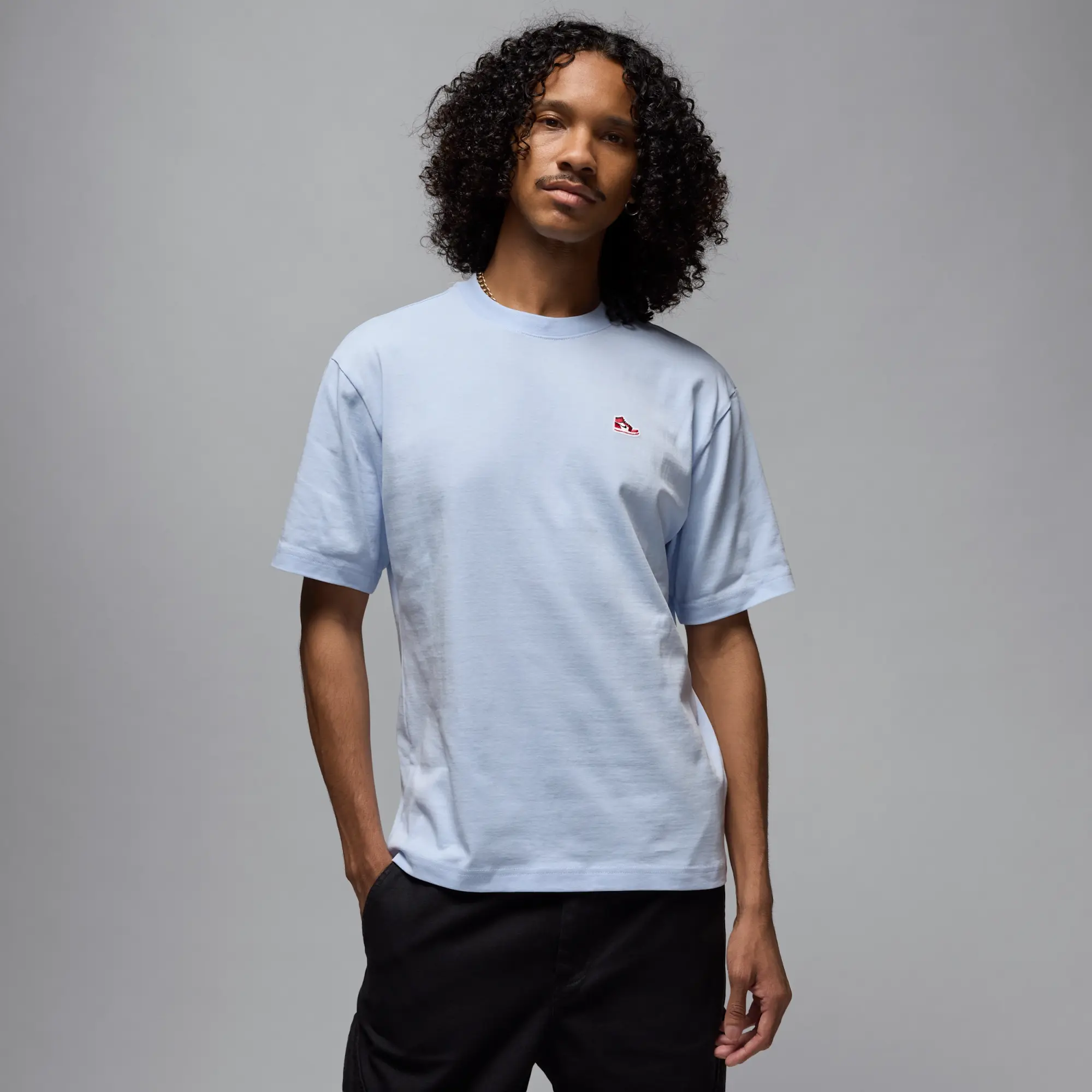 Nike Jordan Brand Men's Sneaker Patch T-Shirt - Blue - Cotton