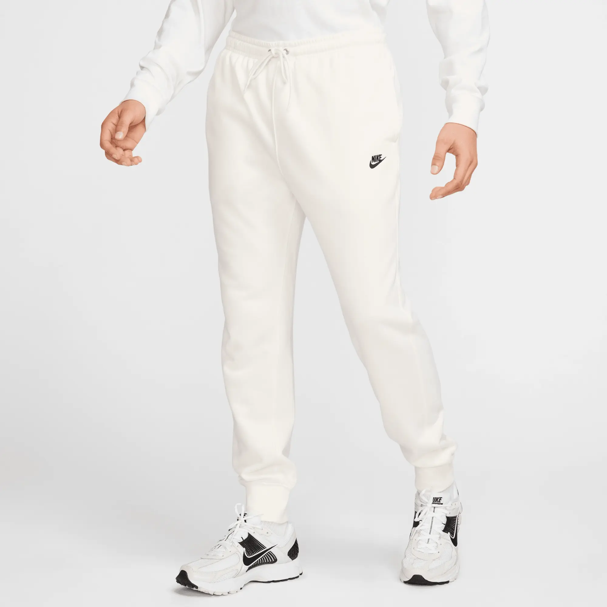 Nike Club Men's French Terry Joggers - White - Cotton/Polyester