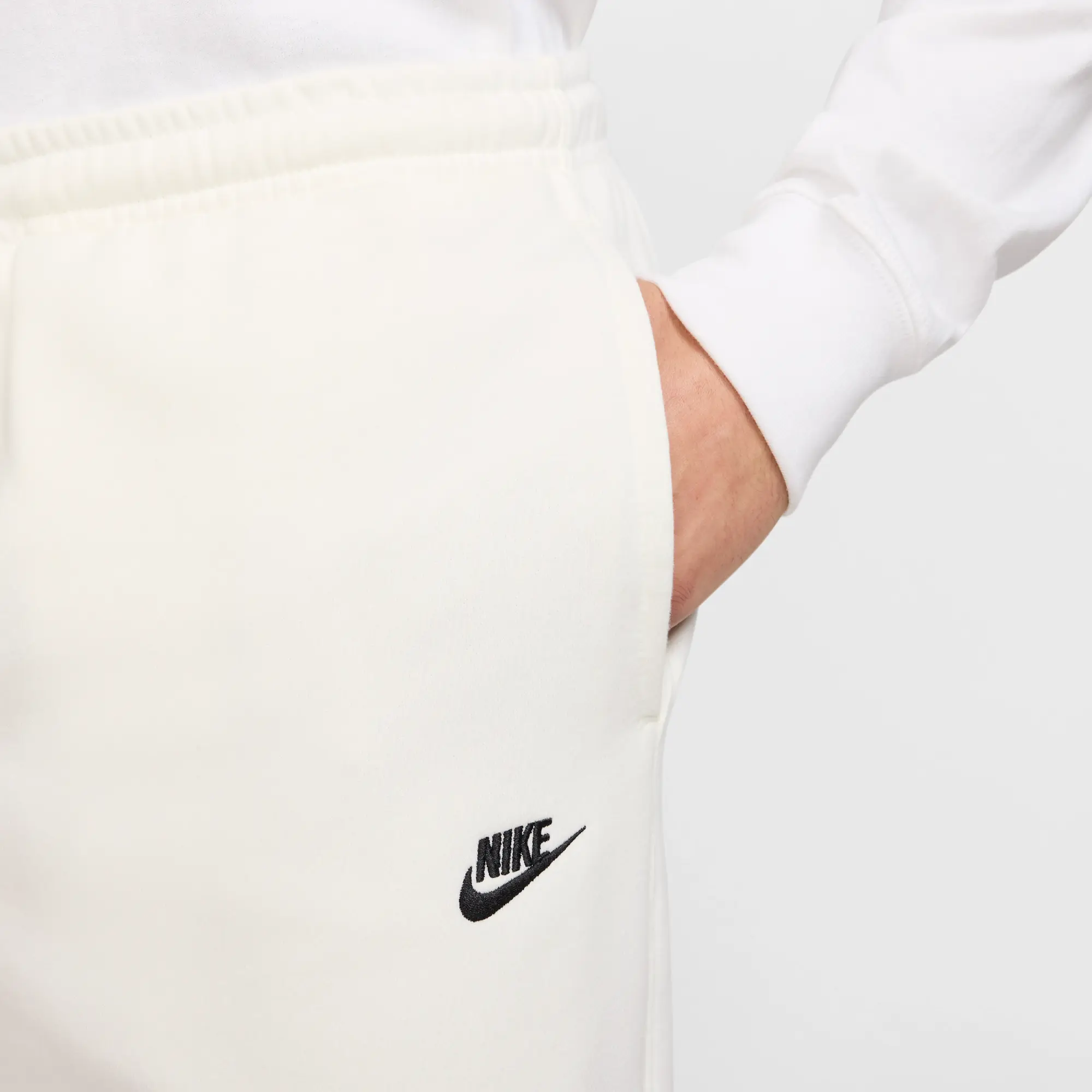 Nike Club Men's French Terry Joggers - White - Cotton/Polyester