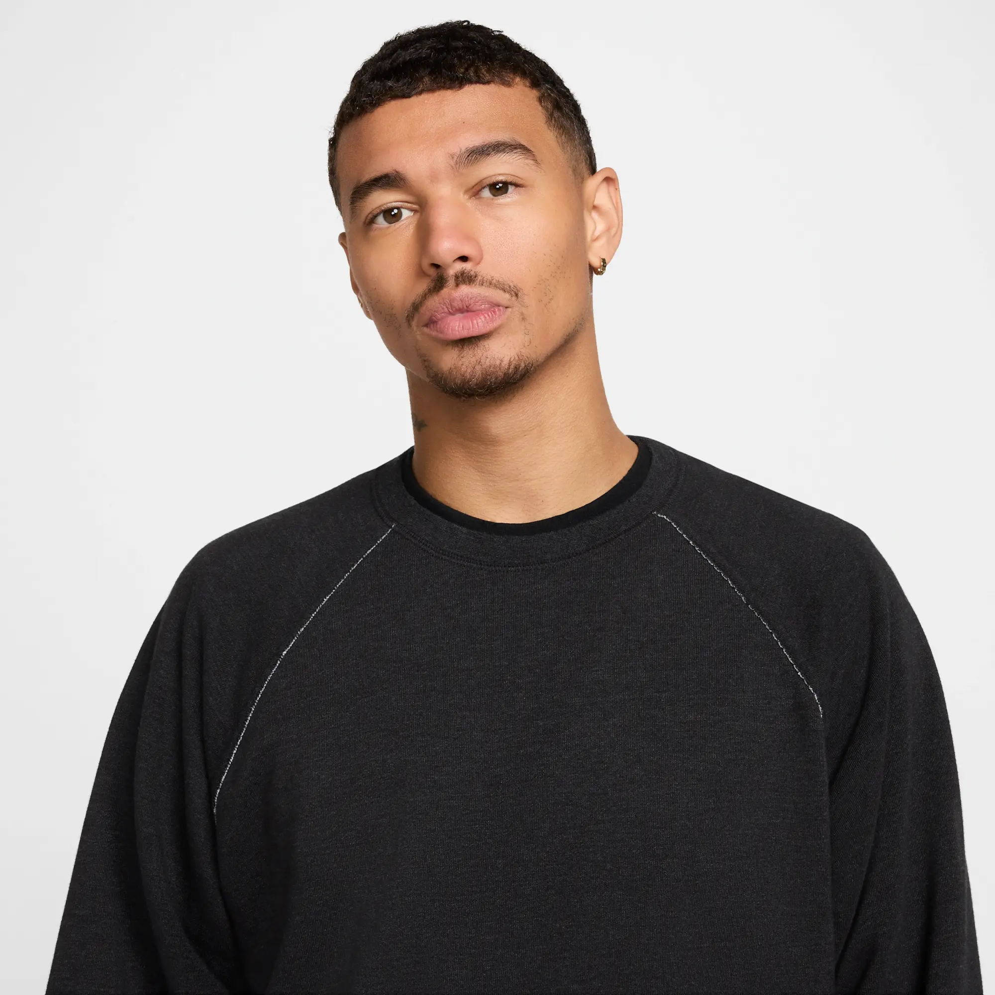 Nike Heritage Men's Dri-FIT Fleece Fitness Top - Black - Polyester/Cotton