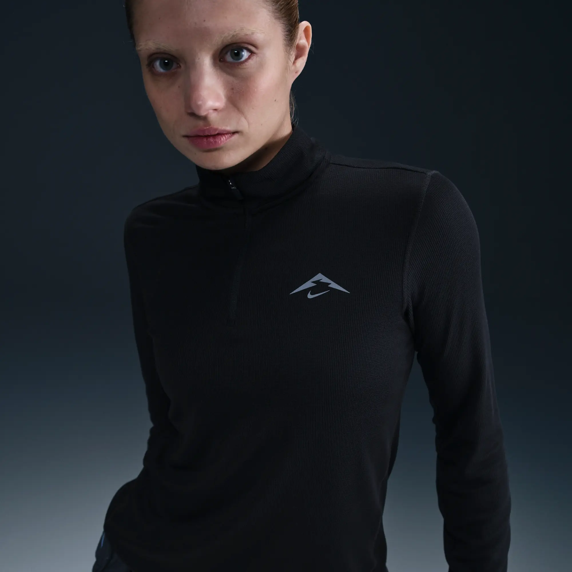 Nike Trail Women's Dri-FIT 1/4-Zip Running Mid-Layer Top - Black - Polyester/Wool/Elastane