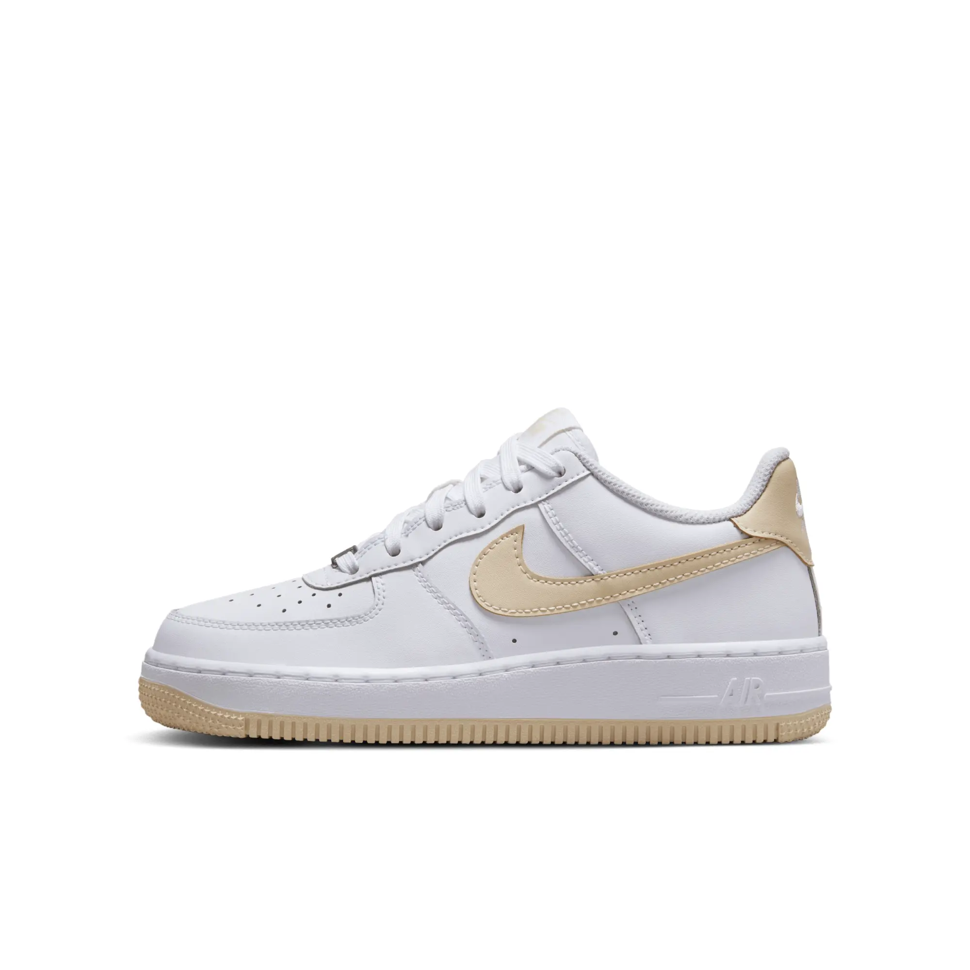 Nike white & beige air force 1 Boys Youth trainers