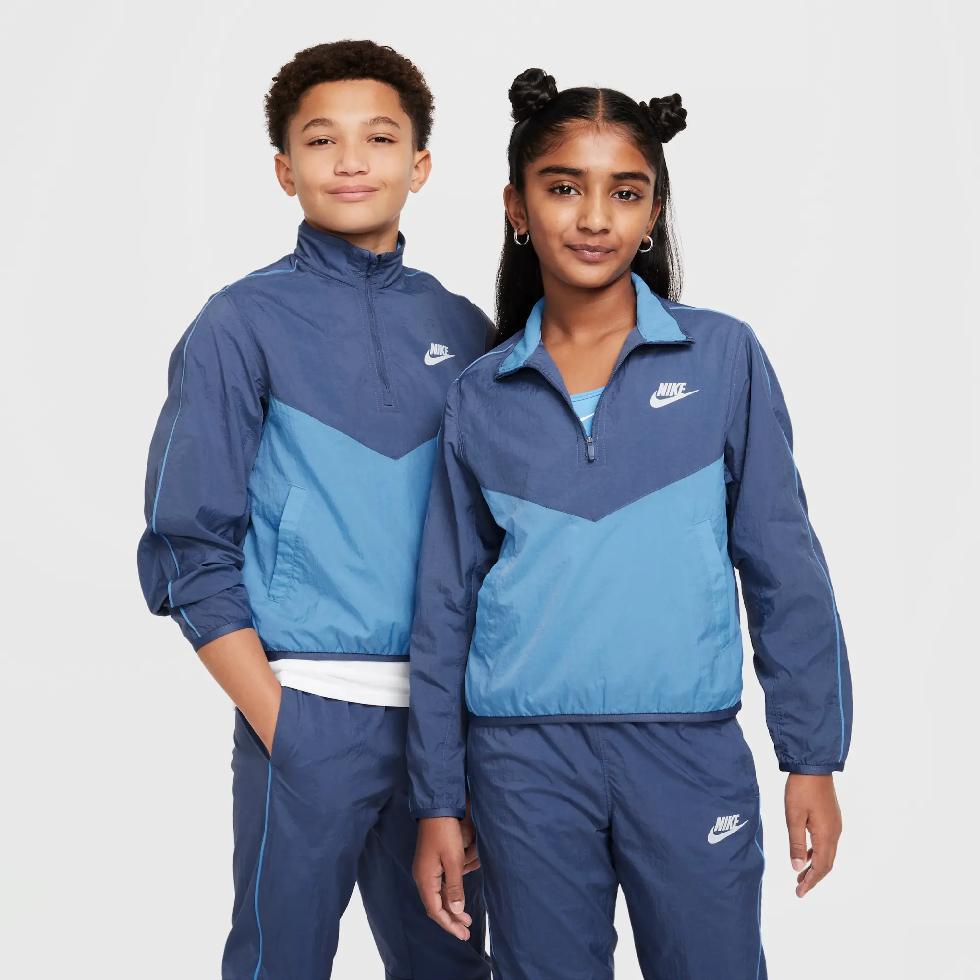 Nike Sportswear Woven 1/4 Zip Tracksuit Junior - Diffused Blue - Kids