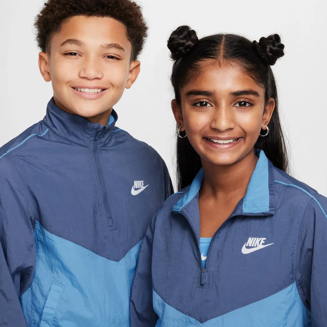 Nike Sportswear Woven 1/4 Zip Tracksuit Junior - Diffused Blue