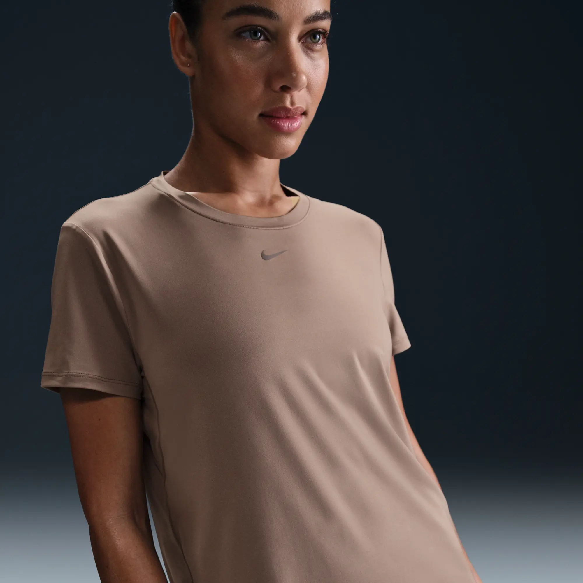 Women's Nike One T-Shirt in Brown/Black